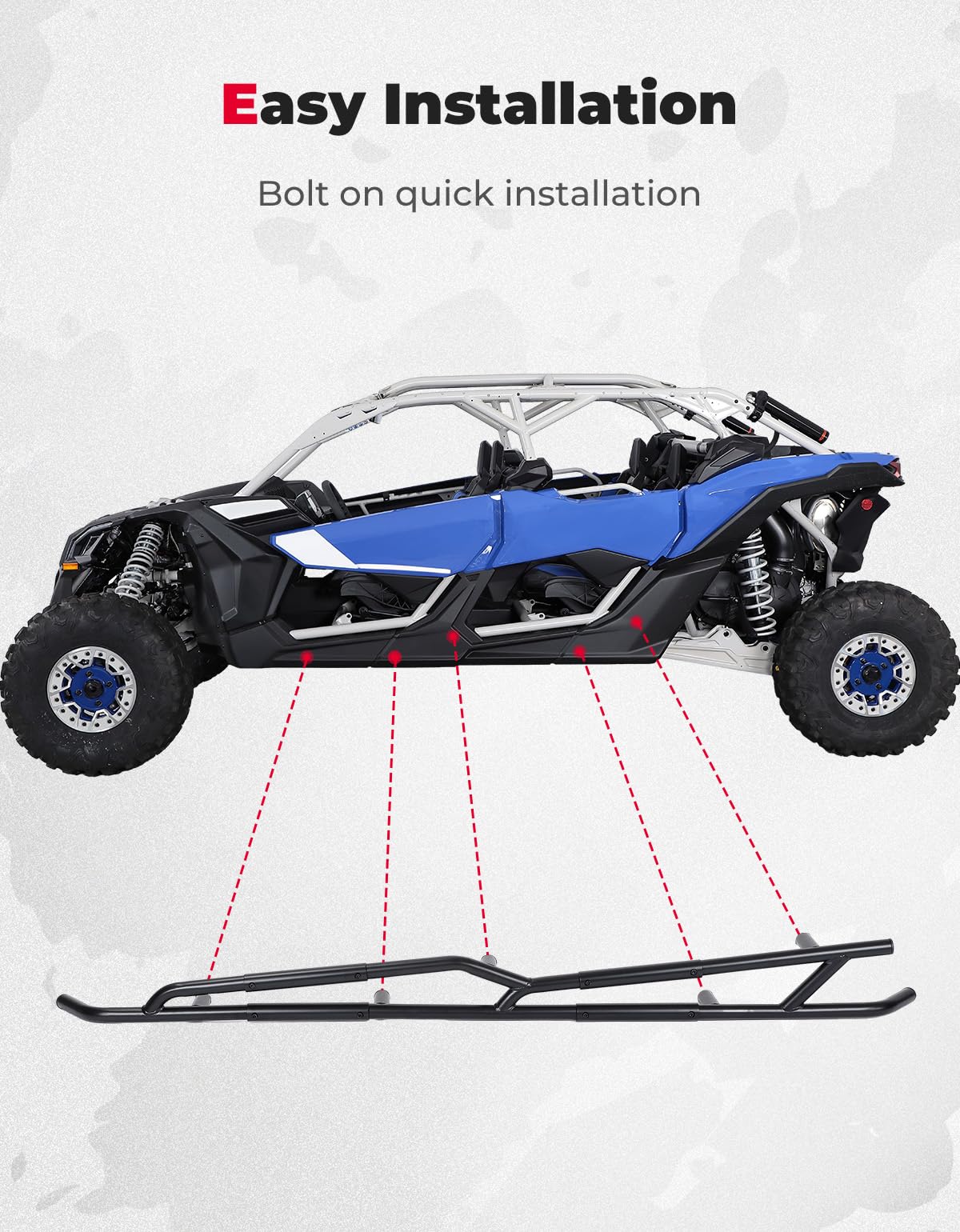 Photo of 1 Pair Nerf Bars, Rock Sliders for Can-Am Maverick X3 MAX by Kemimoto - Premium for UTVs / Side by Sides