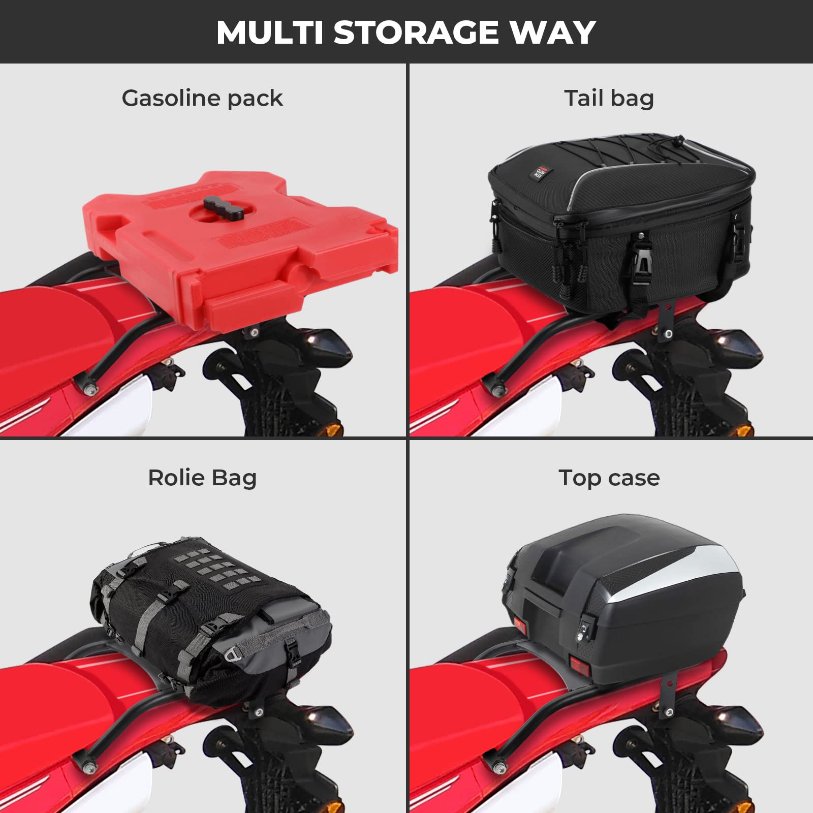 Photo of Rear Rack Compatible with CRF250L CRF250M by Kemimoto - Premium for UTVs / Side by Sides
