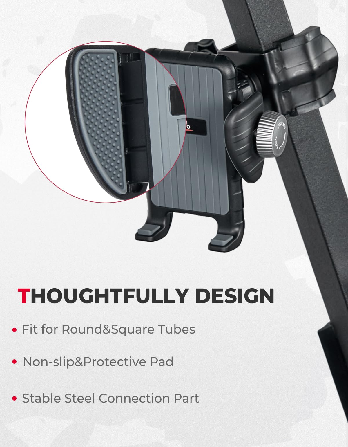 Photo of Golf Cart Phone Holder for Square& Round Tubes (0.25-1.25IN) by Kemimoto - Premium for UTVs / Side by Sides
