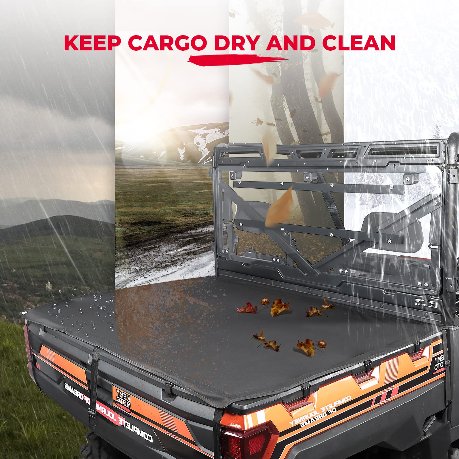 Photo of UTV Cargo Bed Cover for Polaris Ranger XP 1000 / Crew by Kemimoto - Premium for UTVs / Side by Sides