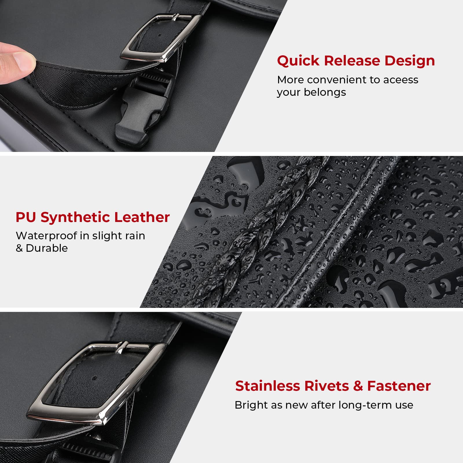 Photo of Motorcycle Synthetic Leather Saddlebags for Harley by Kemimoto - Premium for UTVs / Side by Sides