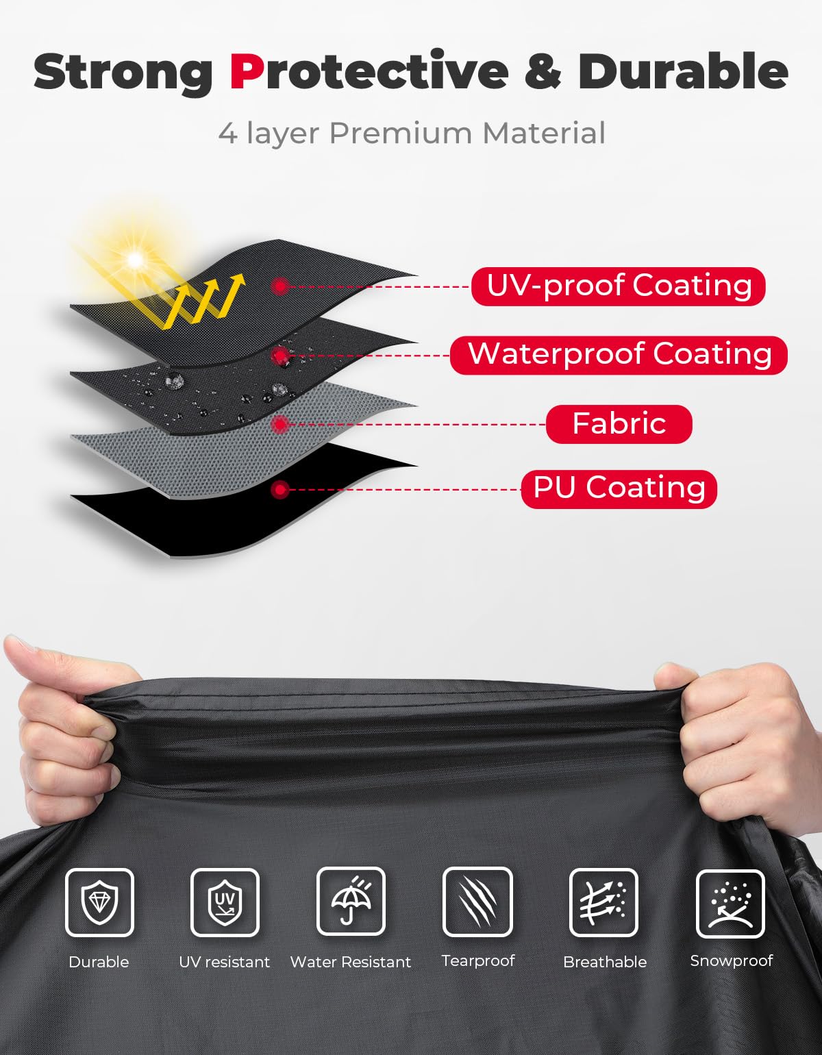 Photo of Kemimoto Full Cover with Reflective Strips for Polaris Slingshot 2015-2025 by Kemimoto - Premium for UTVs / Side by Sides