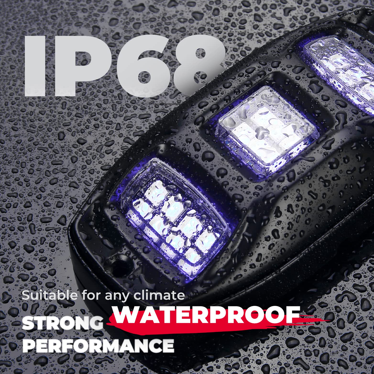 Photo of Universal 8 Pods RGB Rock Light Kit for UTV ATV Jeep Truck SUV Car by Kemimoto - Premium for UTVs / Side by Sides