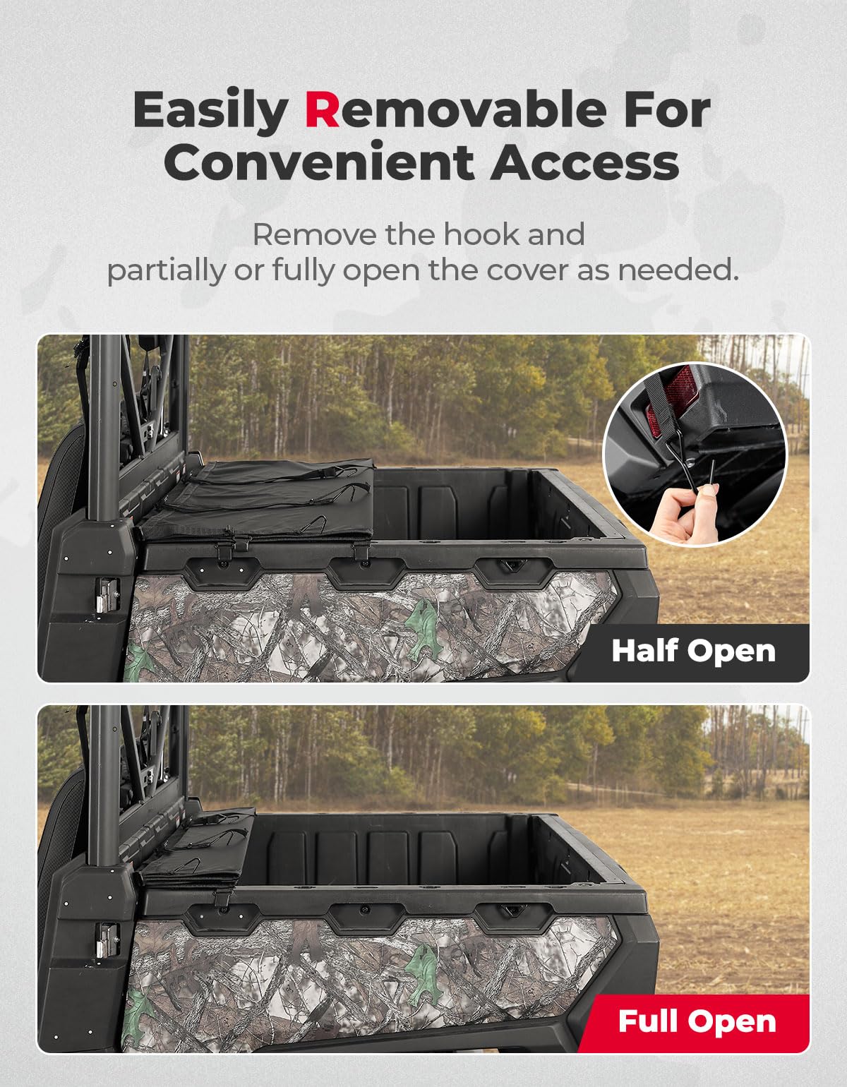 Photo of Soft Cargo Bed Cover for CFMOTO UFORCE 1000/1000 XL by Kemimoto - Premium for UTVs / Side by Sides