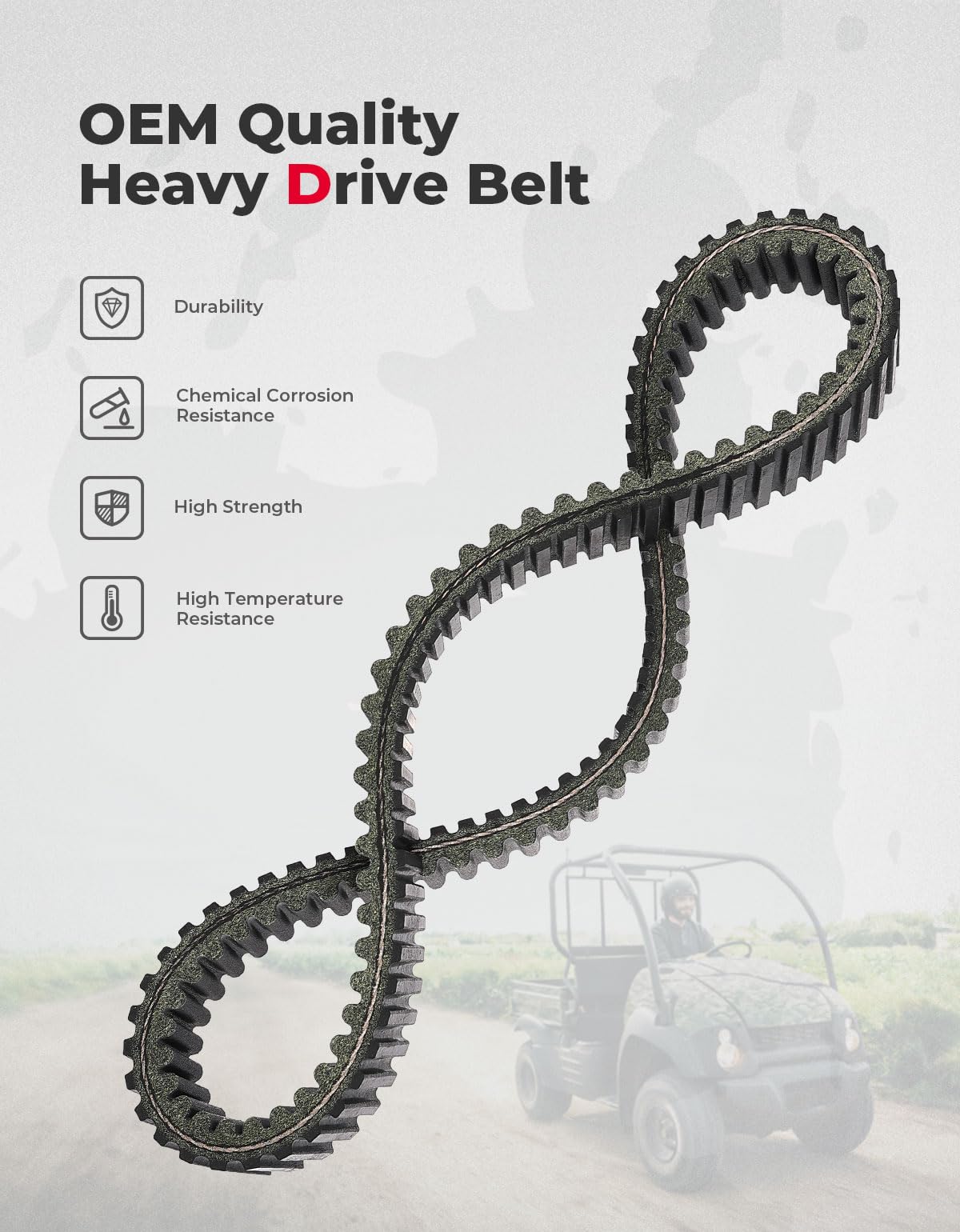 Photo of UTV Drive Belt for Kawasaki KAF400 Mule 600 610 / Mule SX by Kemimoto - Premium for UTVs / Side by Sides