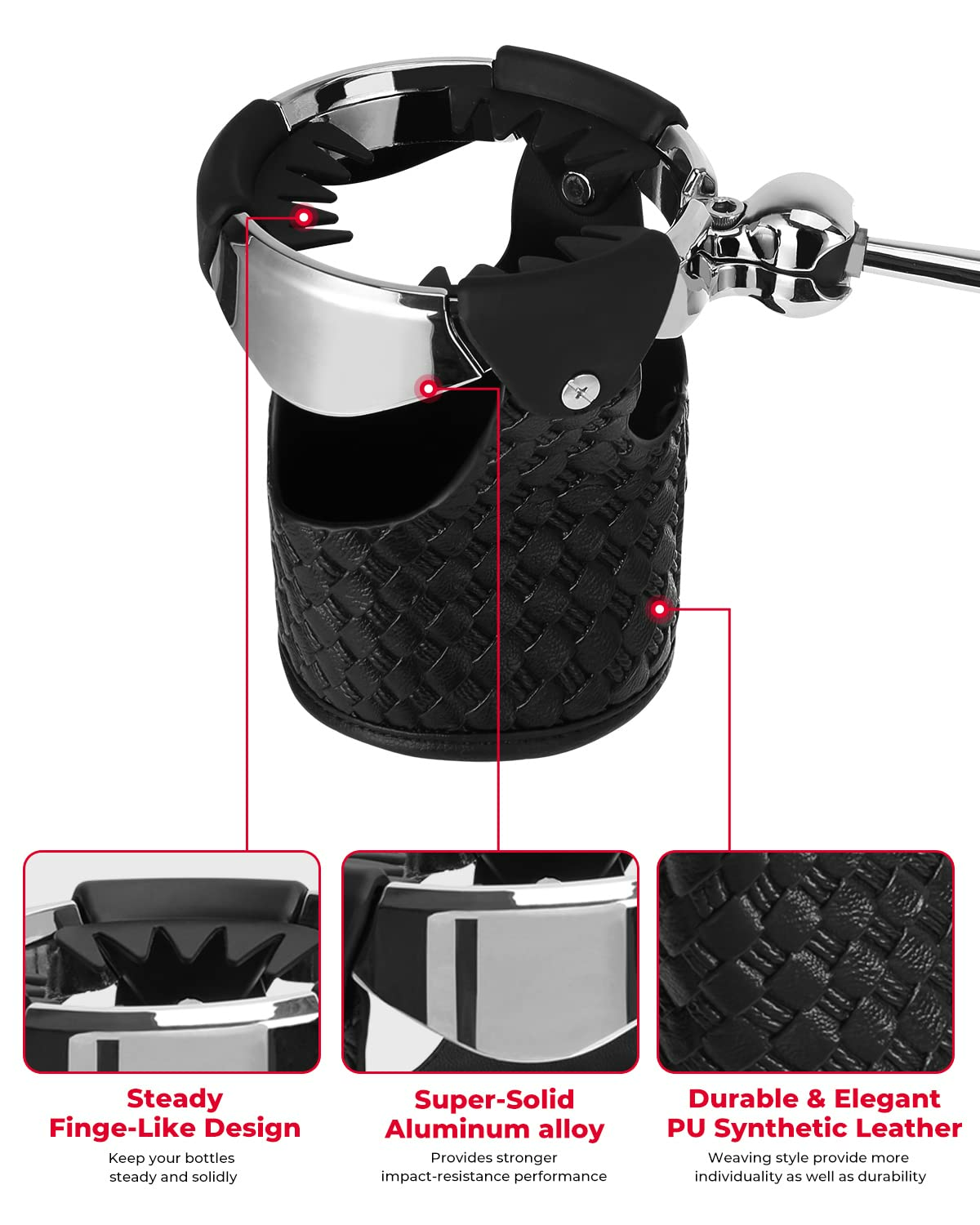 Photo of Touring Passenger Cup Holders for Street Glide Road King by Kemimoto - Premium for UTVs / Side by Sides