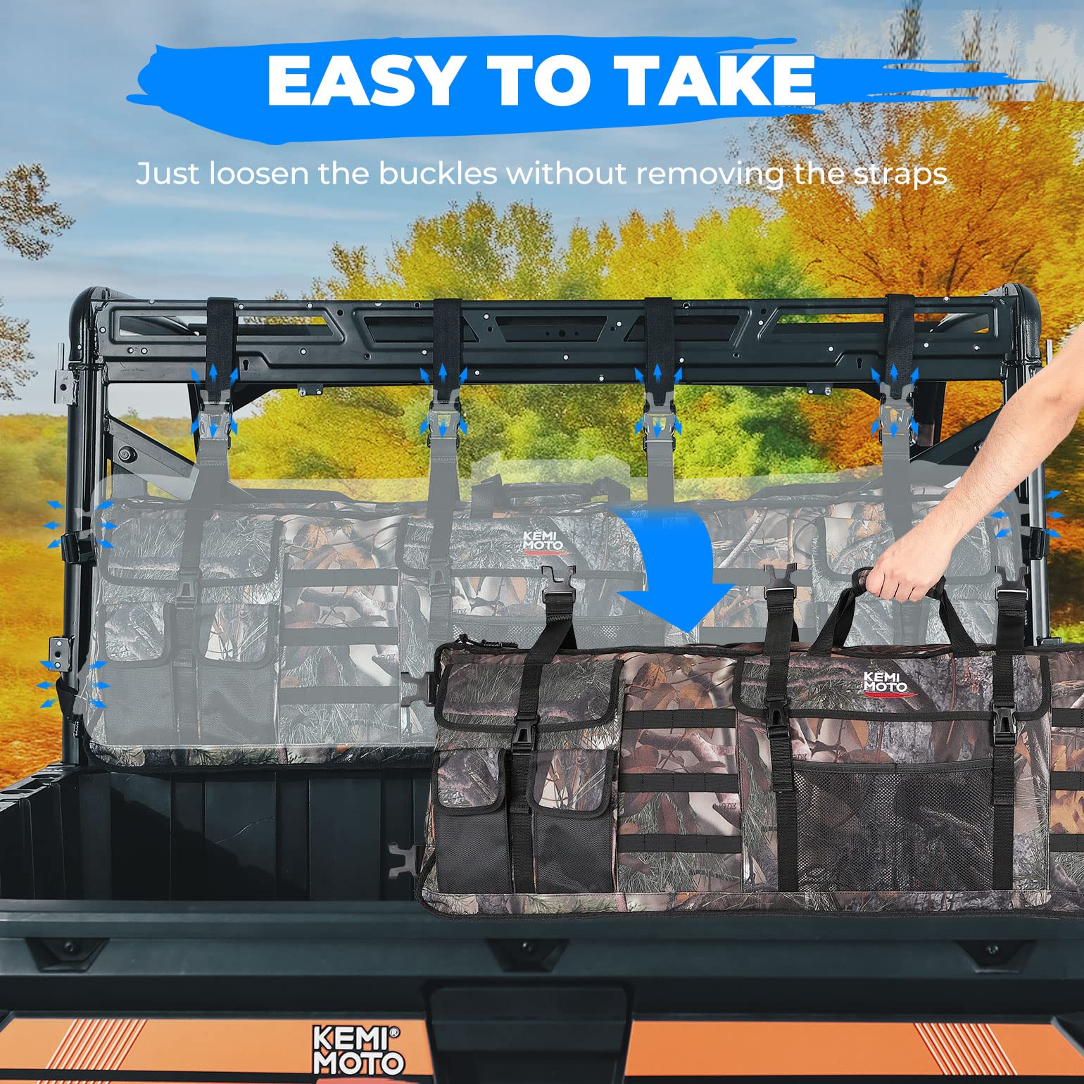 Photo of UTV Double Gun Holder Tool Rack for Hunting Gear by Kemimoto - Premium for UTVs / Side by Sides