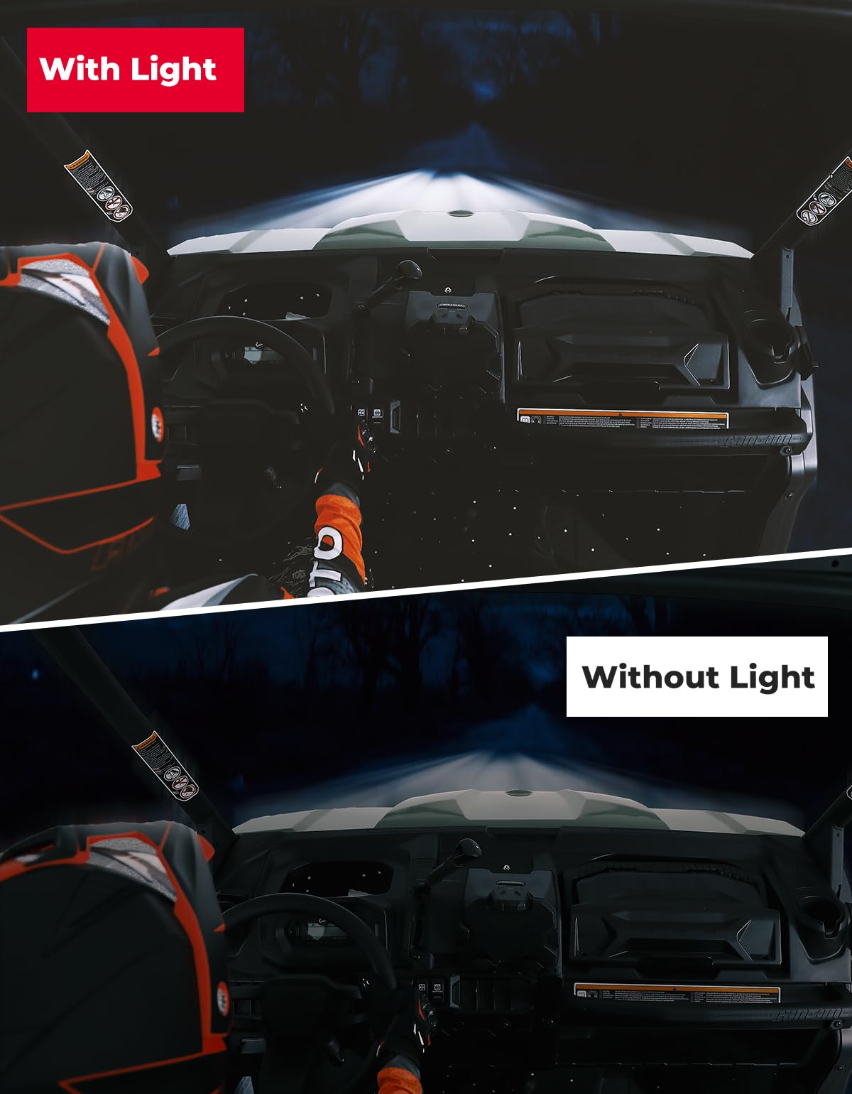 Photo of UTV Grille Light for Can Am Defender by Kemimoto - Premium for UTVs / Side by Sides