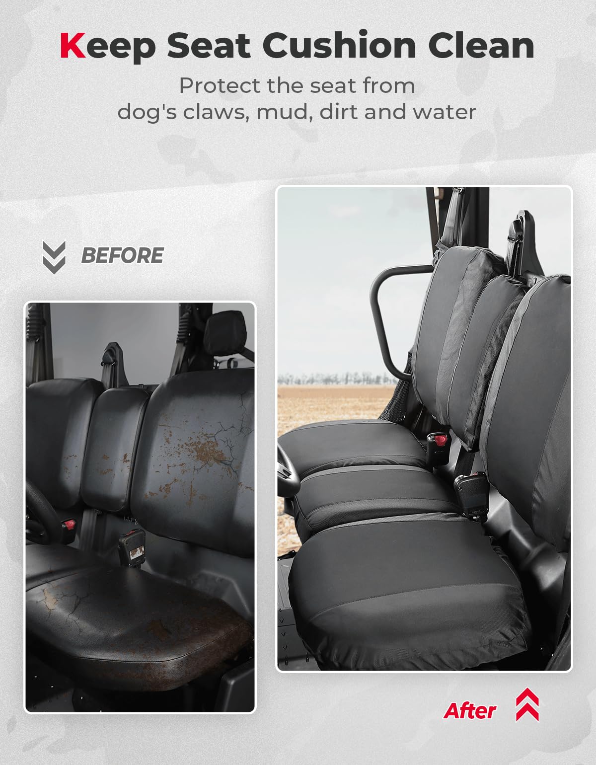 Photo of Waterproof Repellent Seat Cover for Can-Am Defender MAX HD10|9|8|7 by Kemimoto - Premium for UTVs / Side by Sides