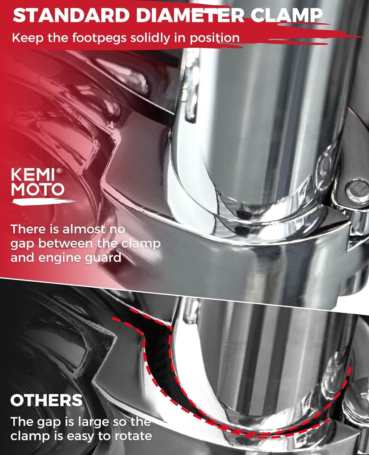 Photo of Motorcycle Highway Pegs for Road Glide Street Glide Electra Glide Road King by Kemimoto - Premium for UTVs / Side by Sides