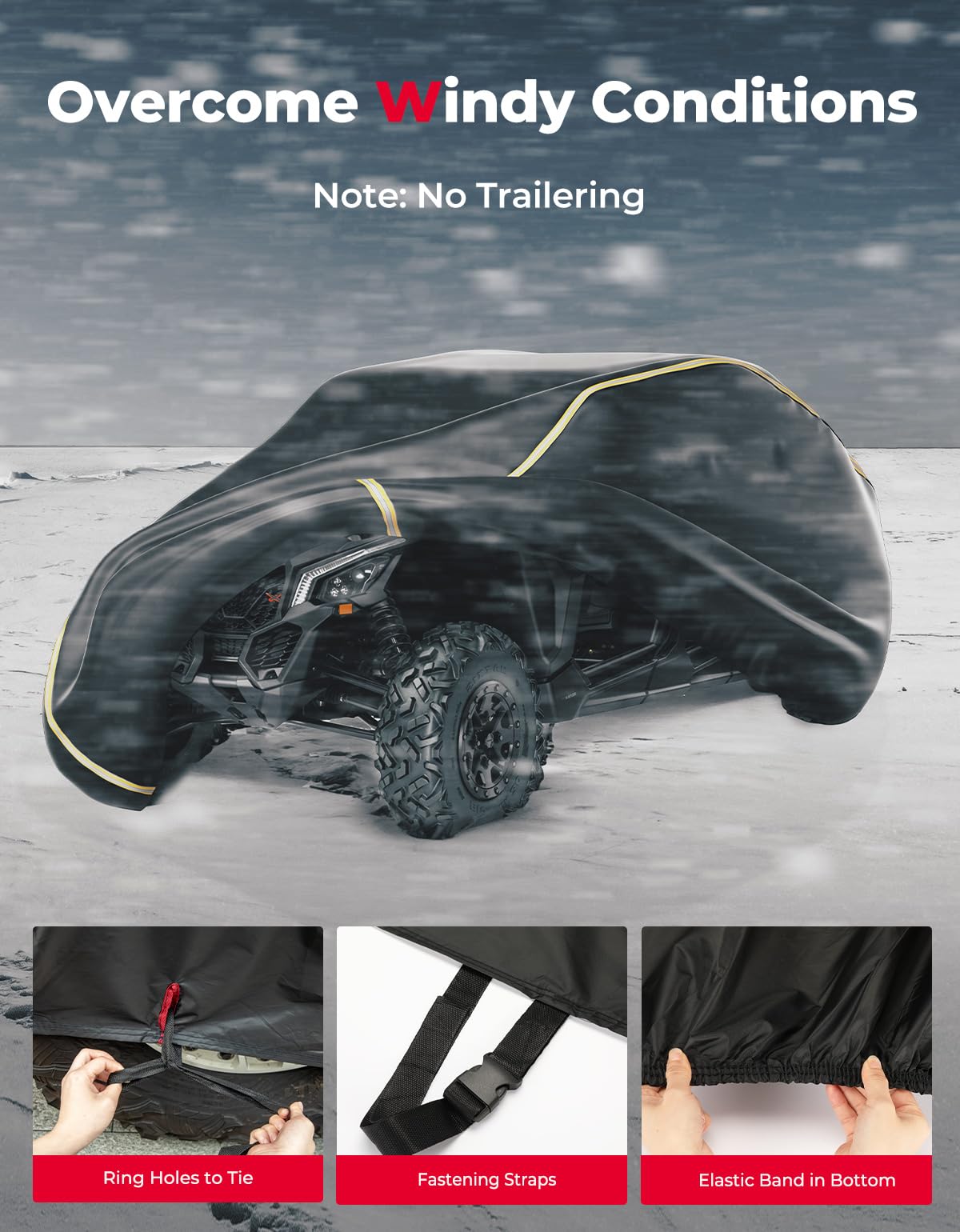 Photo of UTV 4-Seater Cover For Can Am Maverick X3 Max/ RZR/ General by Kemimoto - Premium for UTVs / Side by Sides