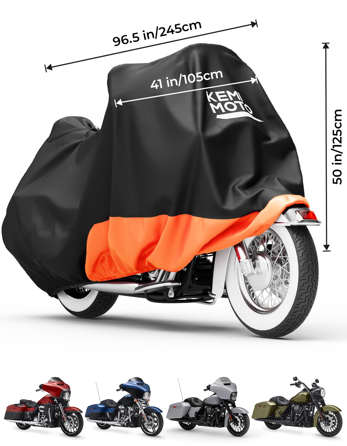 Photo of Motorcycle Cover for Touring Models by Kemimoto - Premium for UTVs / Side by Sides