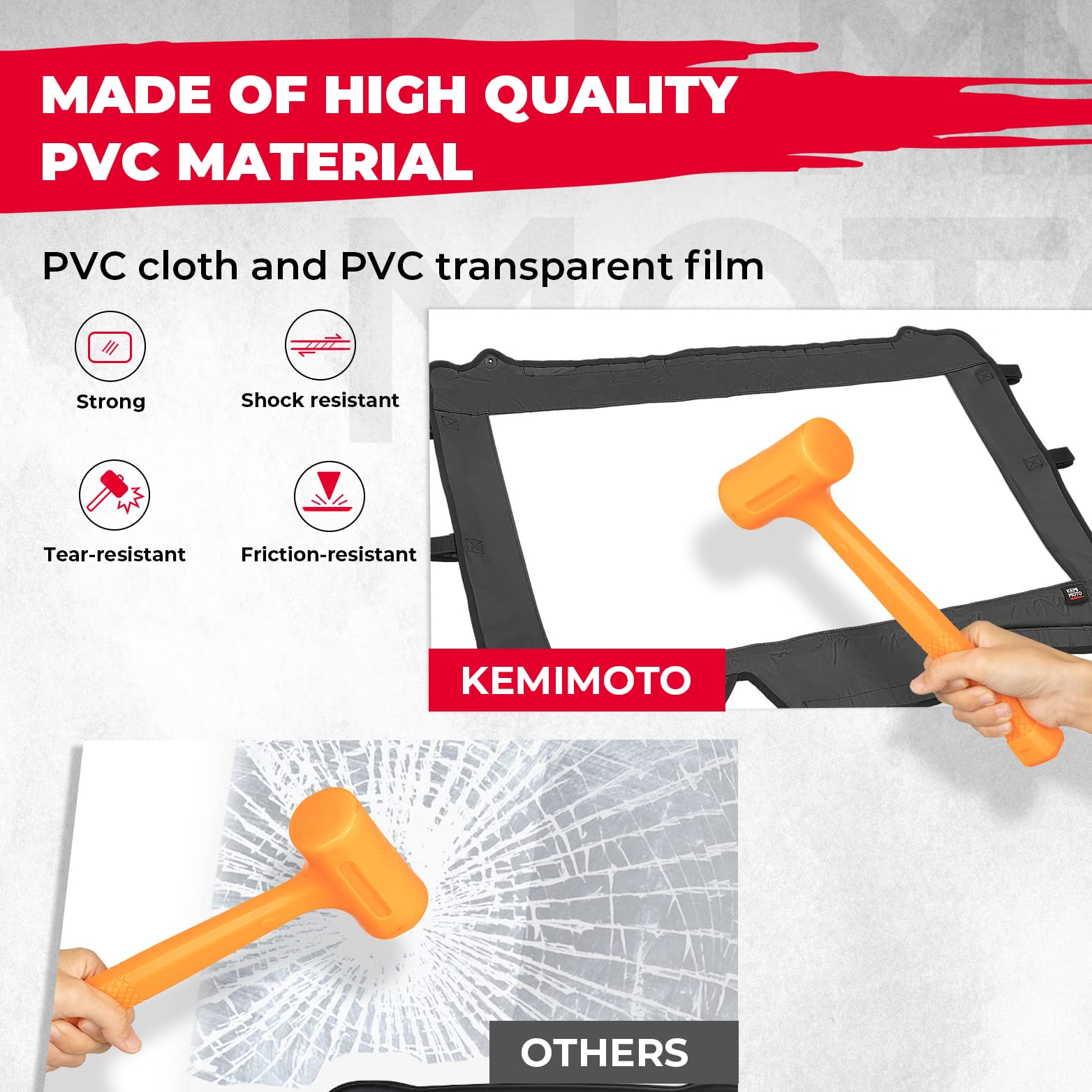 Photo of Upgrate UTV Front Soft Clear Windshield for Polaris RZR XP 1000/ XP 4 1000 by Kemimoto - Premium for UTVs / Side by Sides