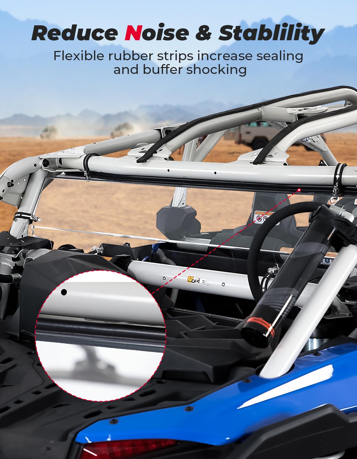 Photo of Upgraded Sealing Rear Windshield for Can-Am Maverick X3/ X3 MAX by Kemimoto - Premium for UTVs / Side by Sides