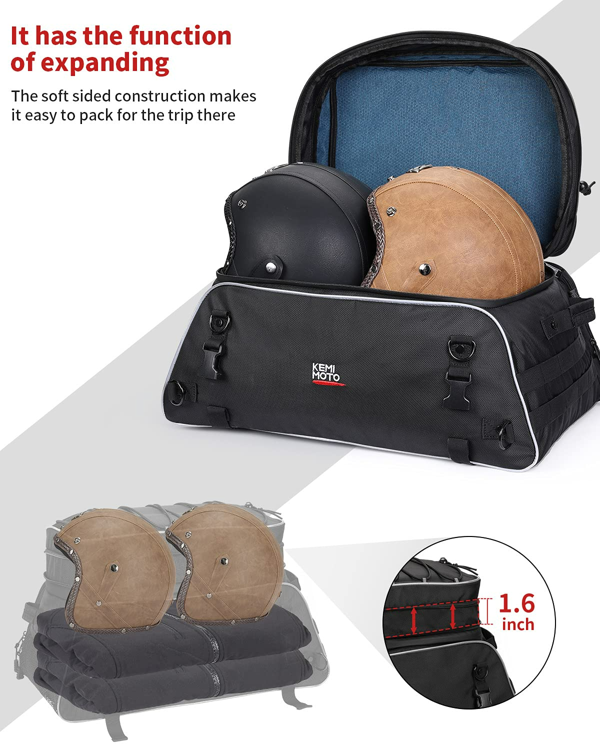 Photo of Motorcycle Travel Luggage Rack Trunk Bag by Kemimoto - Premium for UTVs / Side by Sides