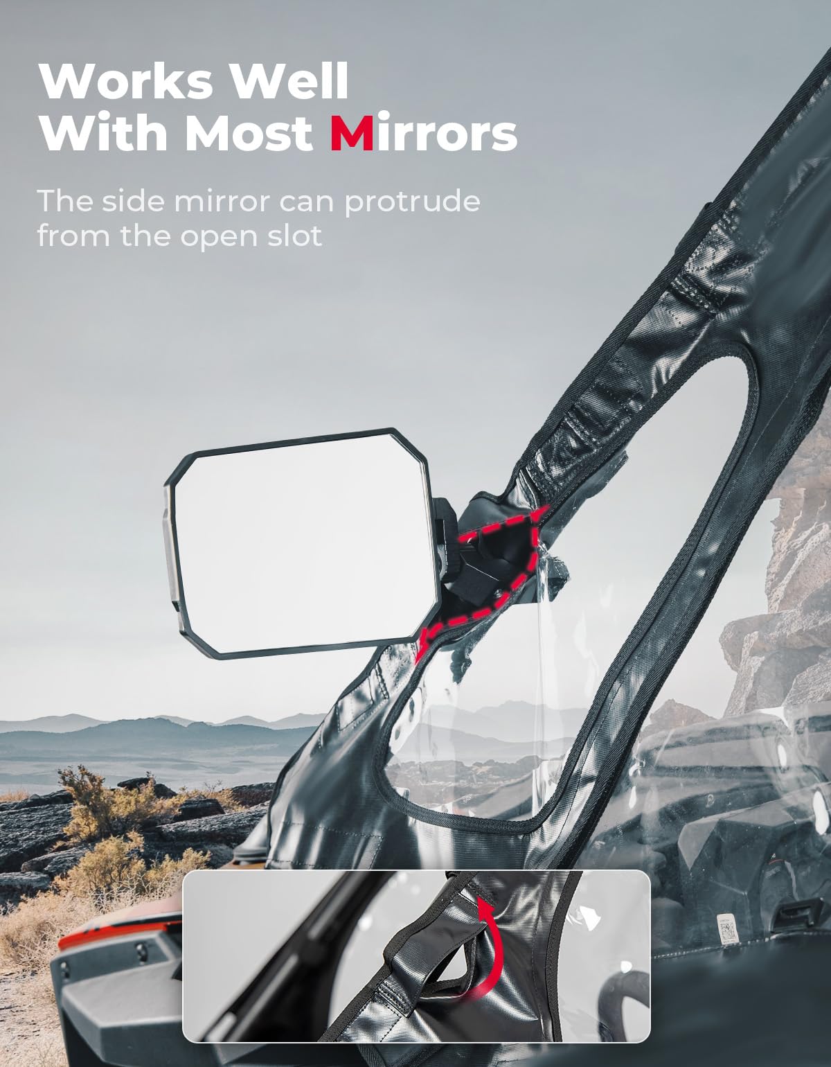 Photo of Soft Cab Enclosure Upper Doors for Polaris RZR PRO XP/Turbo R (2 seat) by Kemimoto - Premium for UTVs / Side by Sides