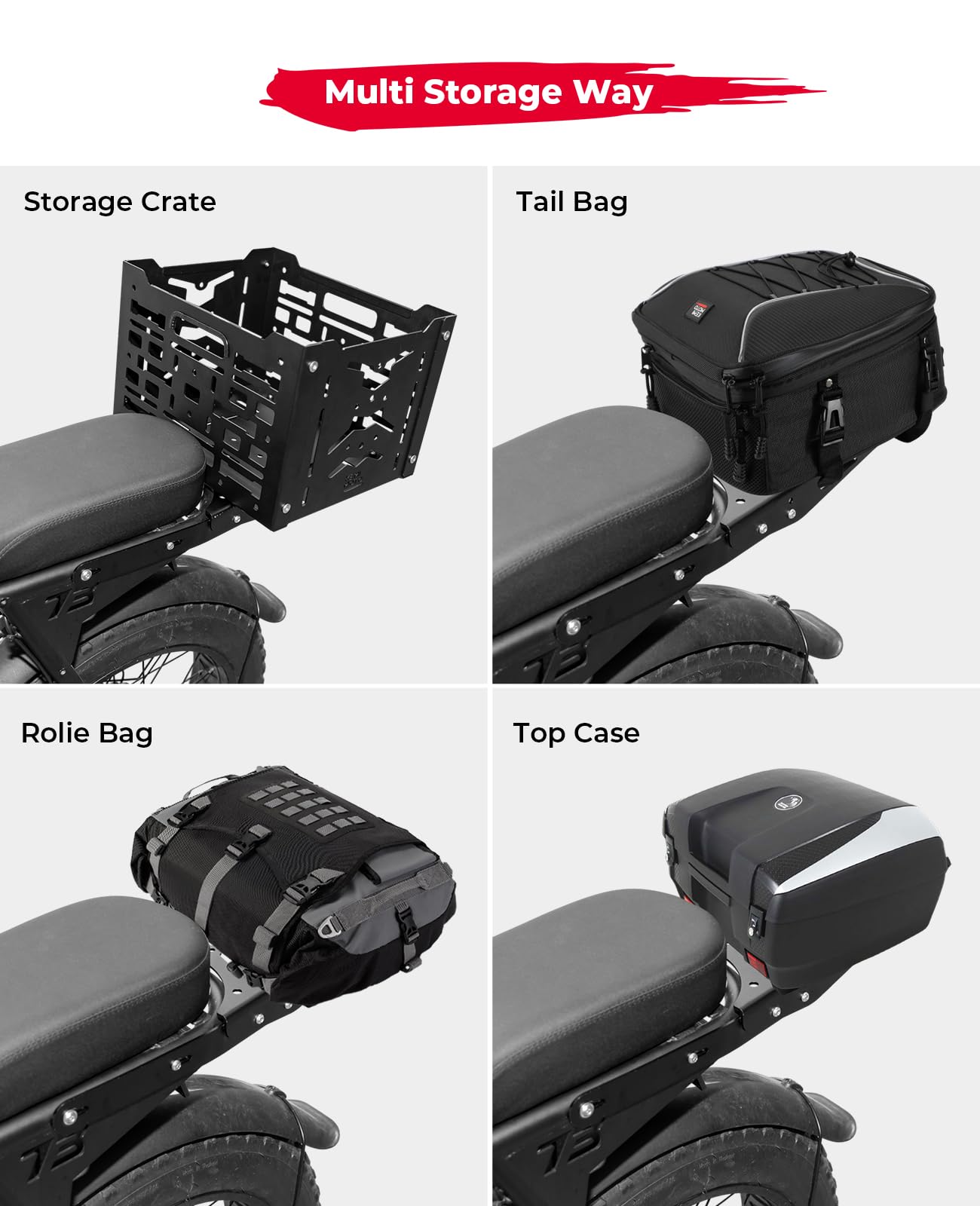 Photo of Rear Rack Aluminum for Super73 Z/S Series by Kemimoto - Premium for UTVs / Side by Sides