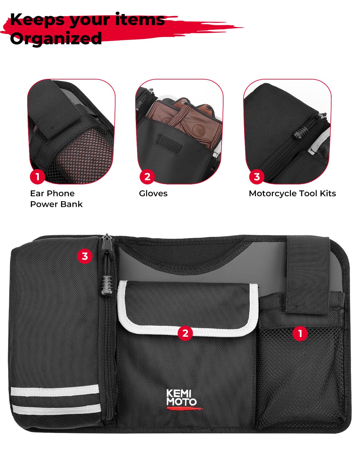 Photo of Trunk Lid Organizer for Tri Glide Freewheeler Accessories 2009-2024 by Kemimoto - Premium for UTVs / Side by Sides