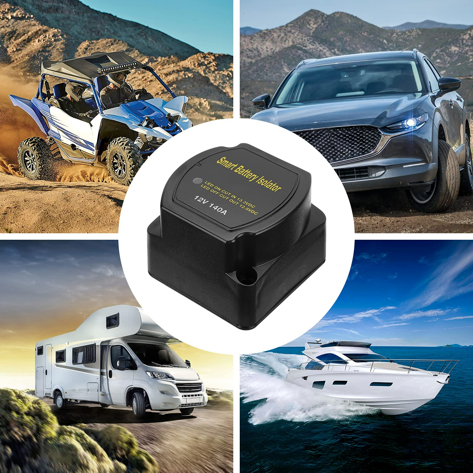 Photo of Kemimoto 12V 140A Dual Battery Waterproof Voltage Sensitive Relay by Kemimoto - Premium for UTVs / Side by Sides