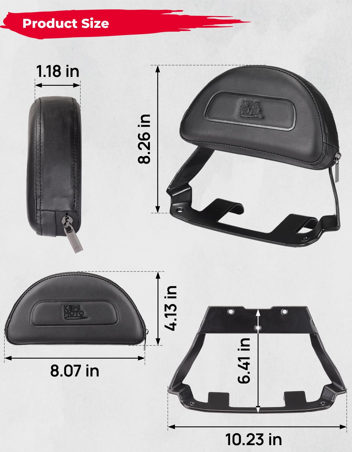 Photo of Sissy Bar Rider Backrest Designed for Sportster S RH1250 2021-2023 by Kemimoto - Premium for UTVs / Side by Sides