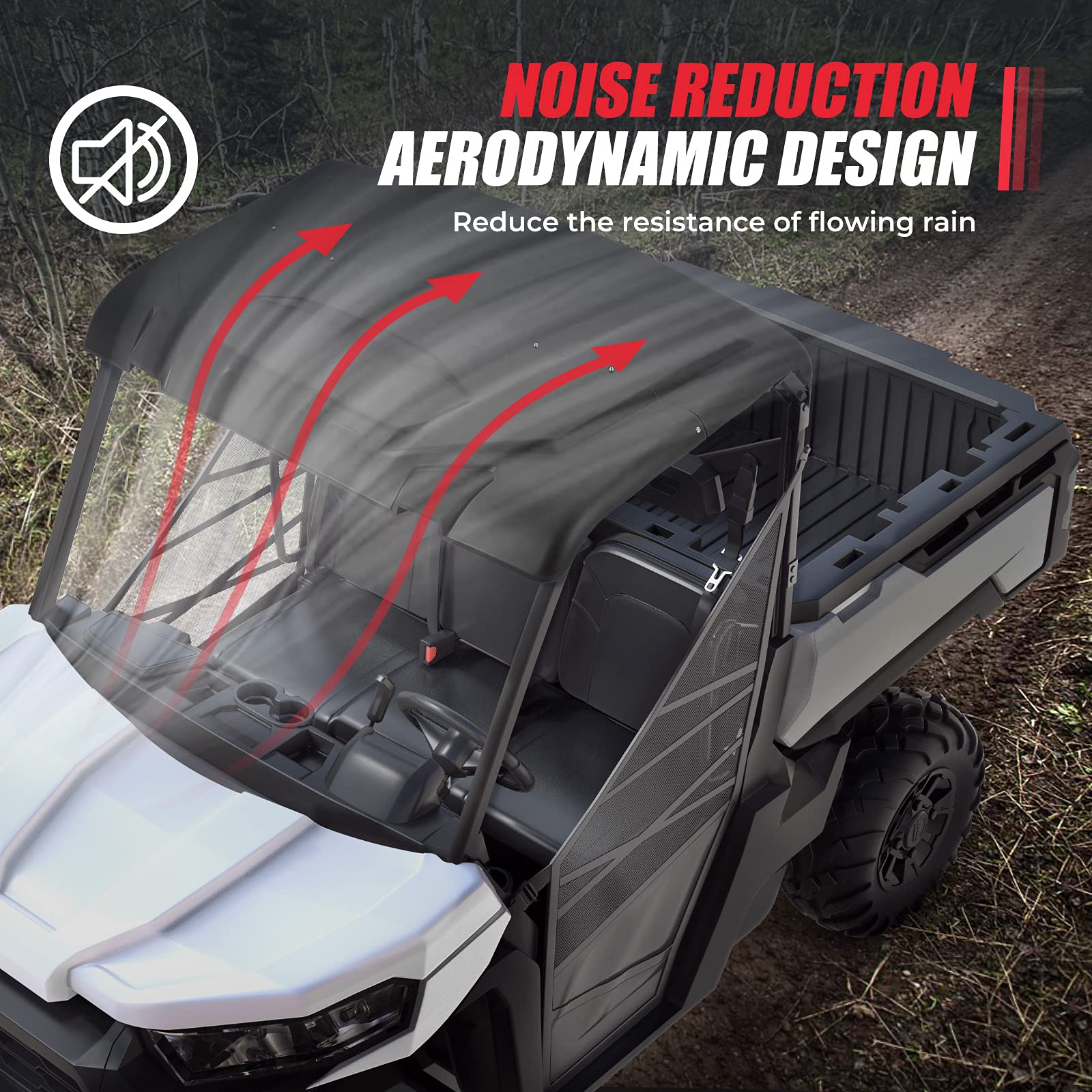 Photo of Hard Roof Top Plastic for Can Am Defender HD5/7/8/9/10 by Kemimoto - Premium for UTVs / Side by Sides