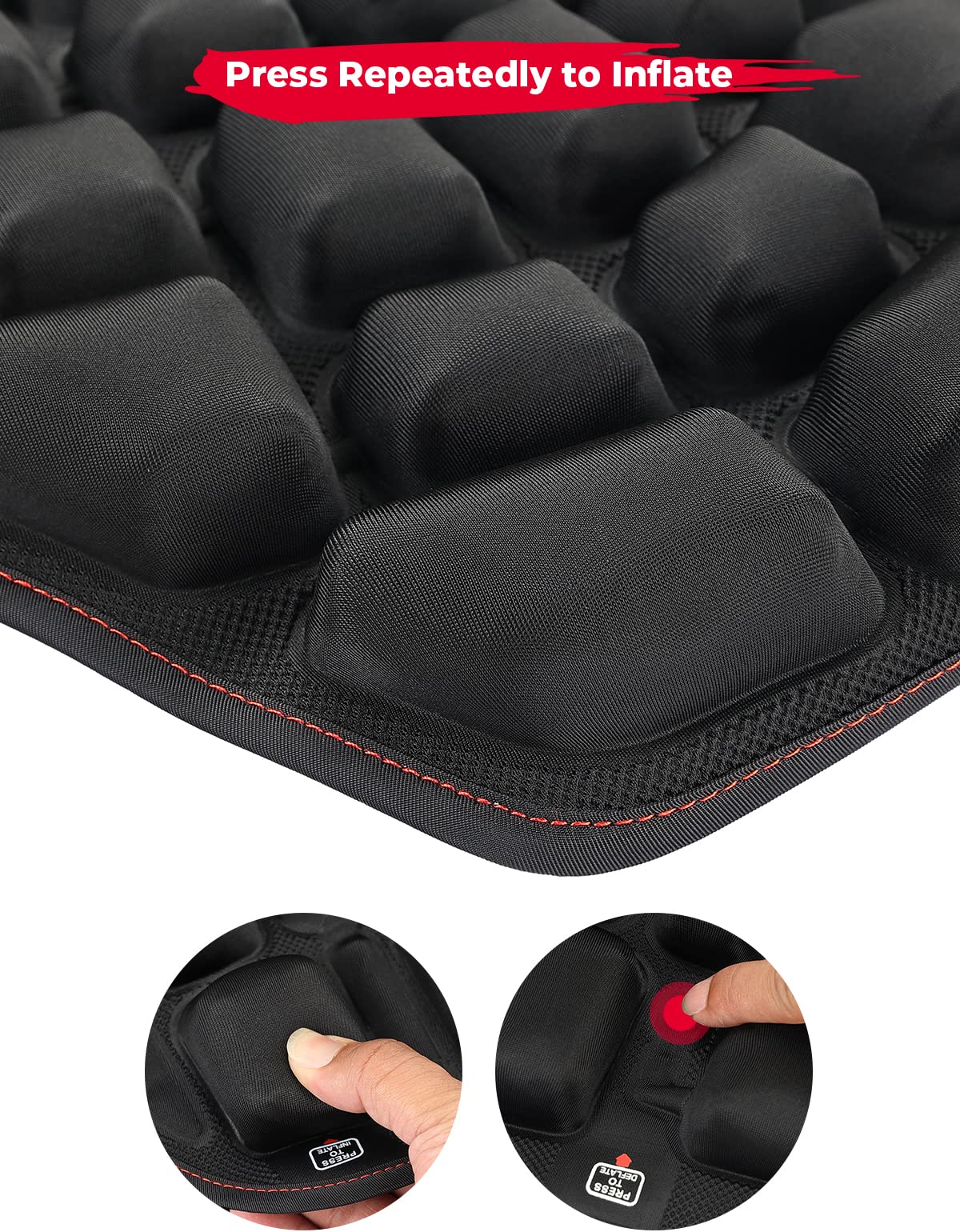 Photo of Motorcycle Foldable 3D Air Fillable Seat Cushion by Kemimoto - Premium for UTVs / Side by Sides
