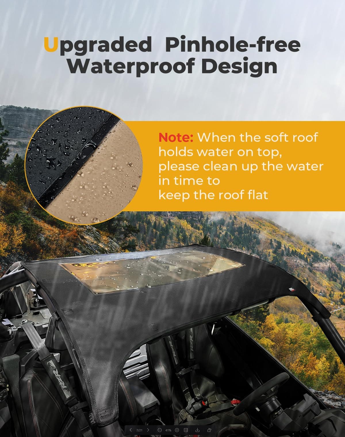 Photo of Soft Canvas Roof for Polaris RZR PRO R 2022-2024 by Kemimoto - Premium for UTVs / Side by Sides