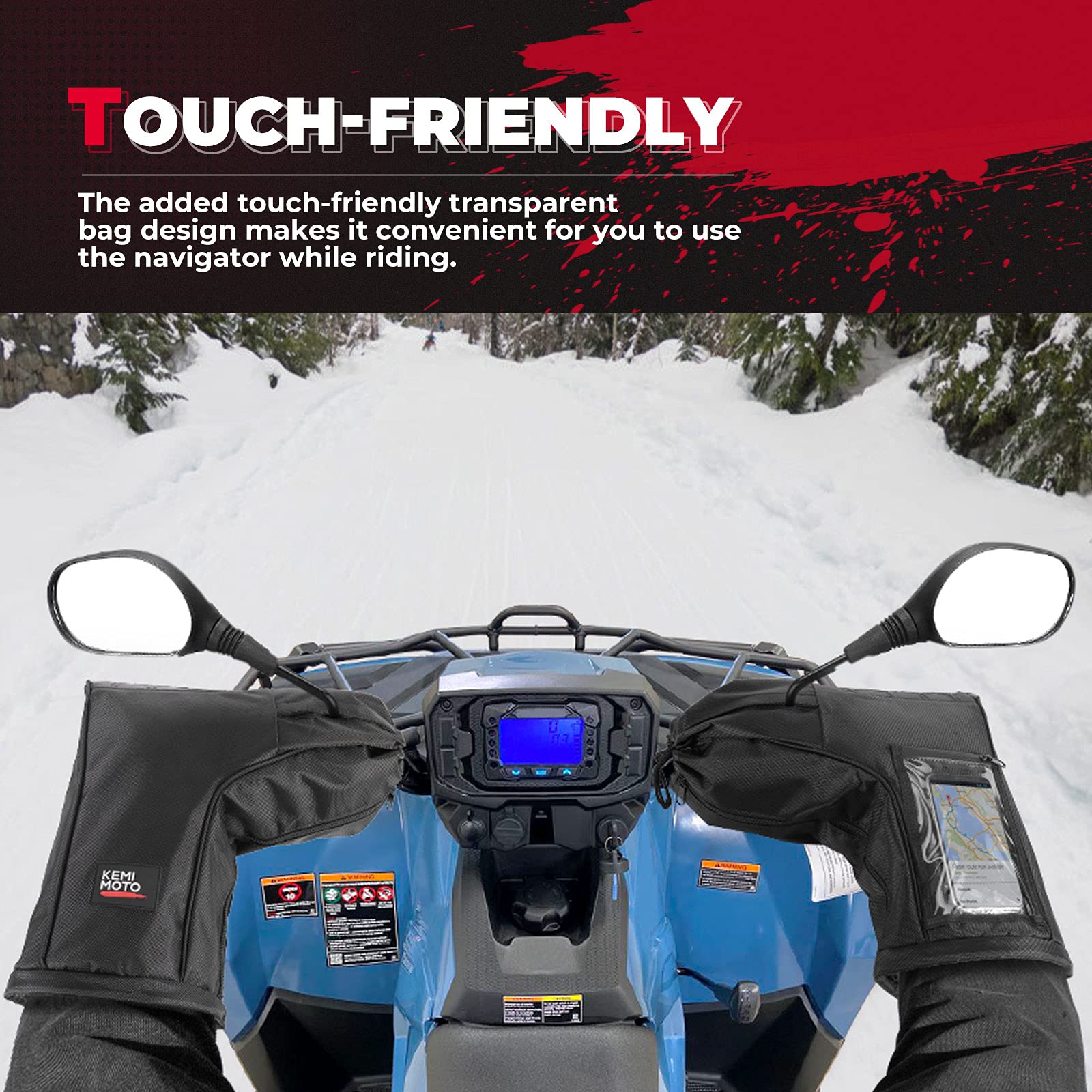 Photo of Snowmobile /ATV Handlebar Muffs by Kemimoto - Premium for UTVs / Side by Sides