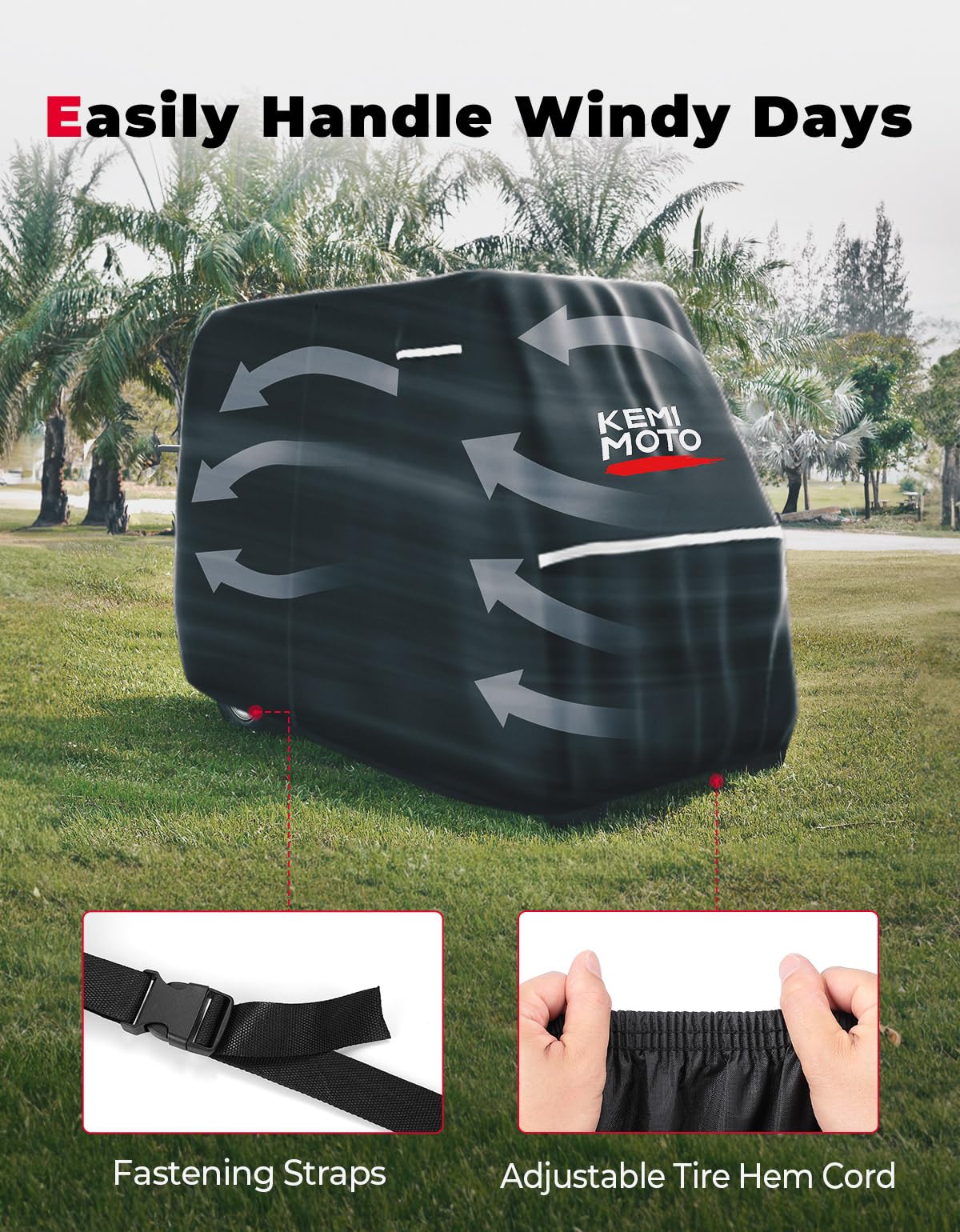 Photo of Heavy-Duty Golf Cart Cover for EZGO Club Car Models by Kemimoto - Premium for UTVs / Side by Sides