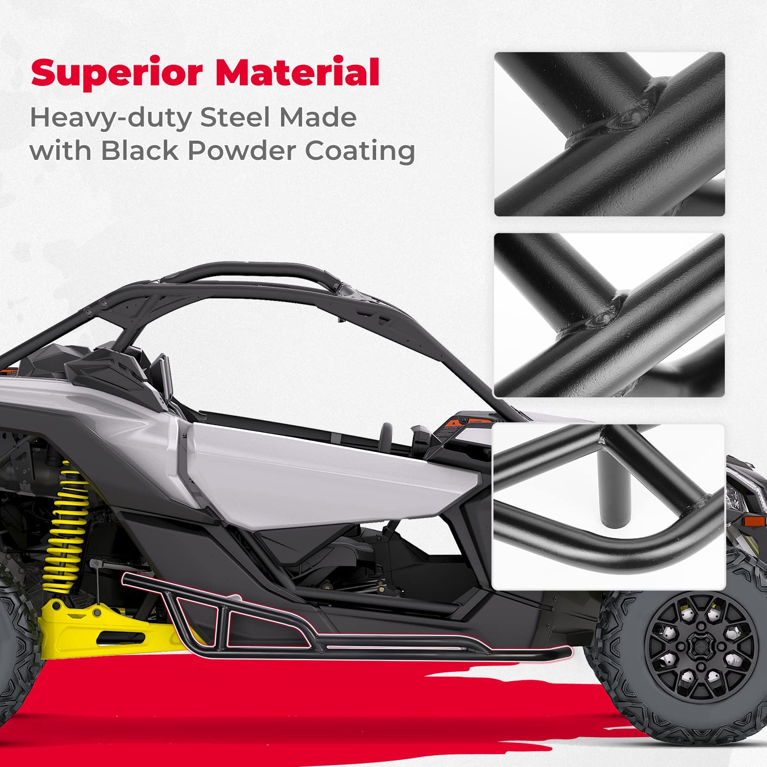 Photo of Nerf Bars Rock Sliders for Can-Am Maverick X3 2017-2025 by Kemimoto - Premium for UTVs / Side by Sides