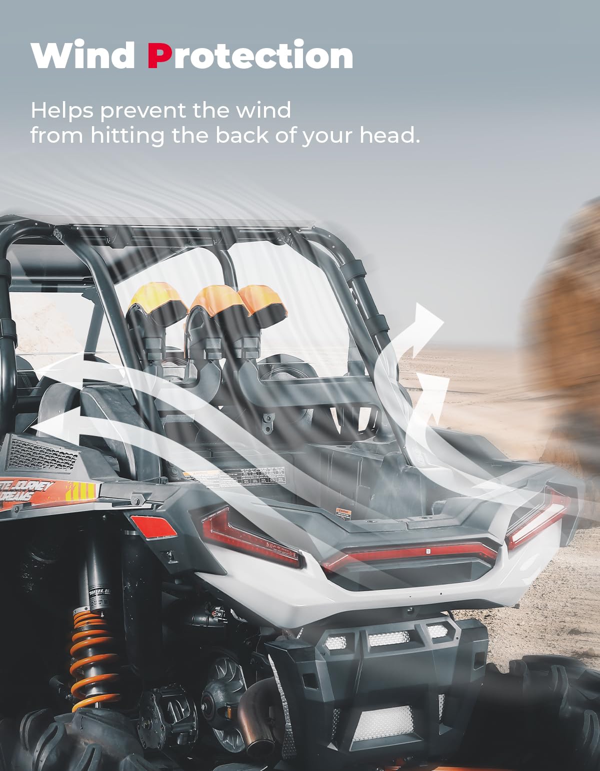 Photo of Kemimoto Heavy Duty Rear Windshield for Polaris RZR XP 4 1000 (4 Seater) by Kemimoto - Premium for UTVs / Side by Sides