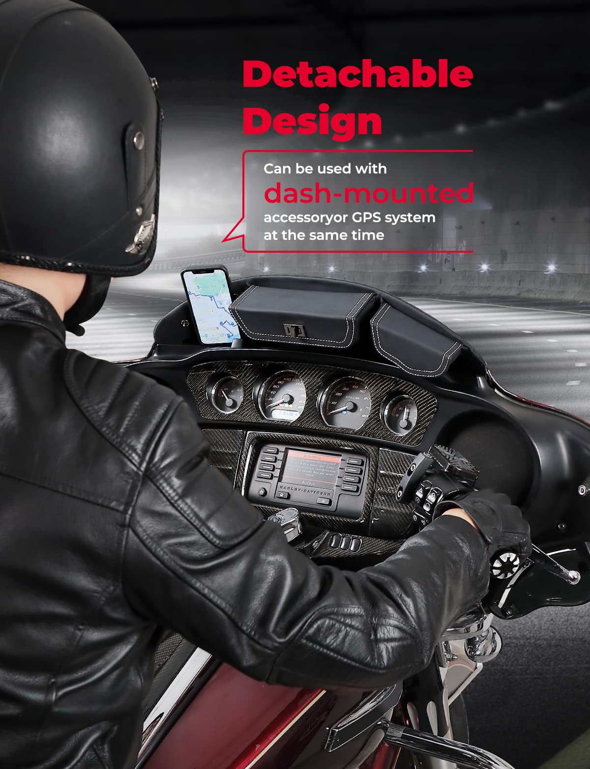 Windshield Bag, Batwing Fairing Pouch for Harley 2014-2024