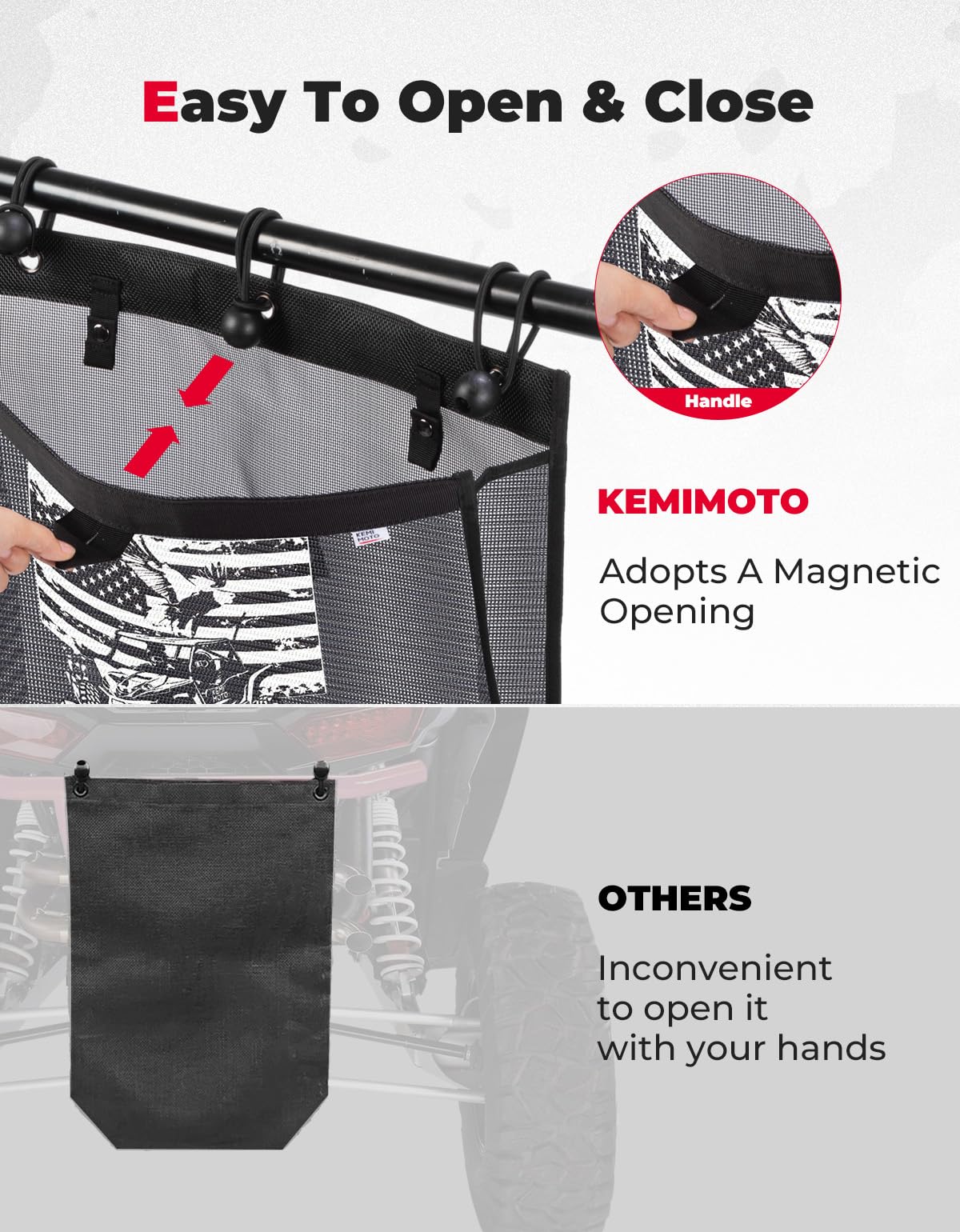 Photo of Universal Trash Sack Mesh Trash Bag for UTV Golf by Kemimoto - Premium for UTVs / Side by Sides