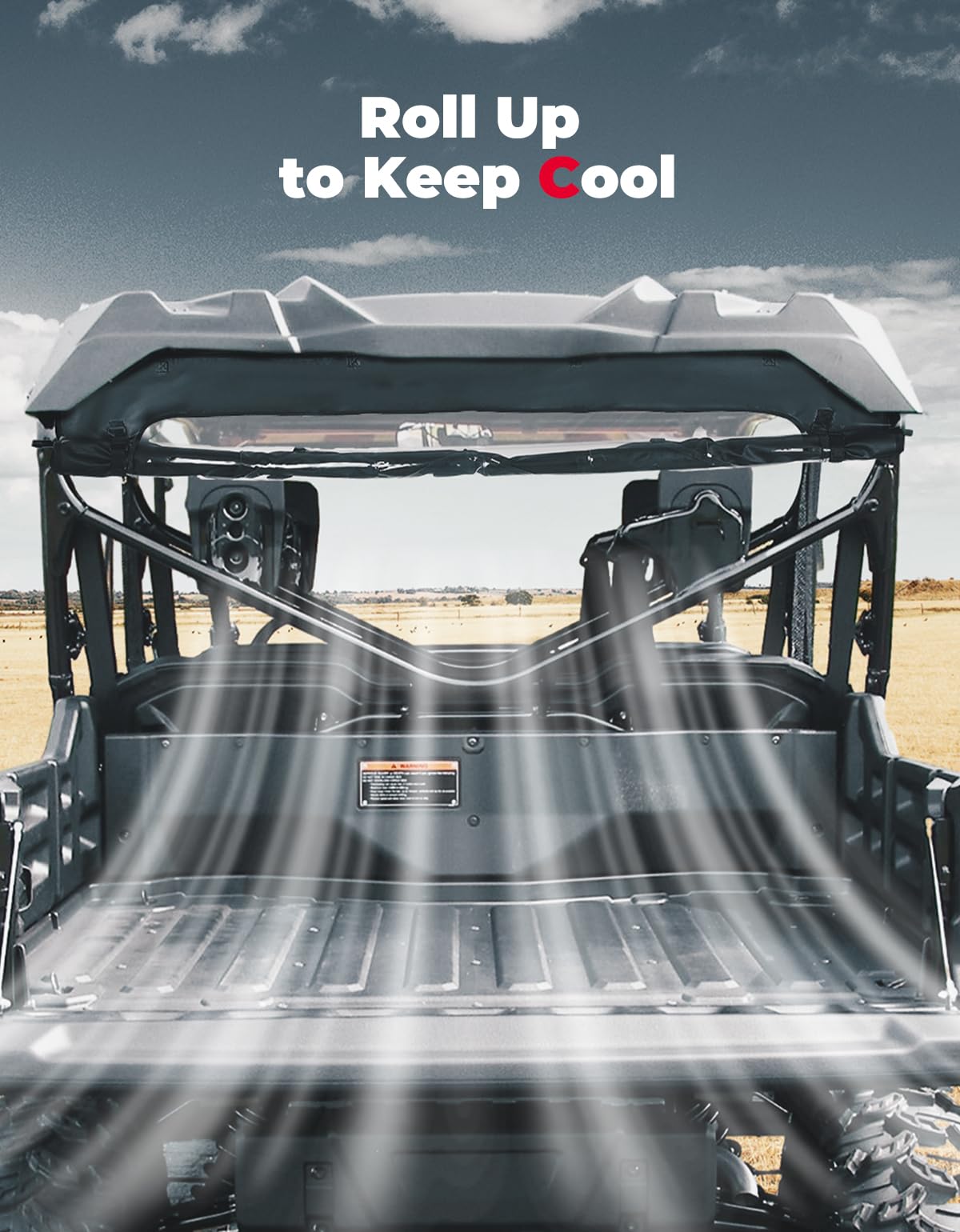 Photo of UTV Roll Up/ Down Soft Rear Window for Honda Pioneer 1000-6 by Kemimoto - Premium for UTVs / Side by Sides