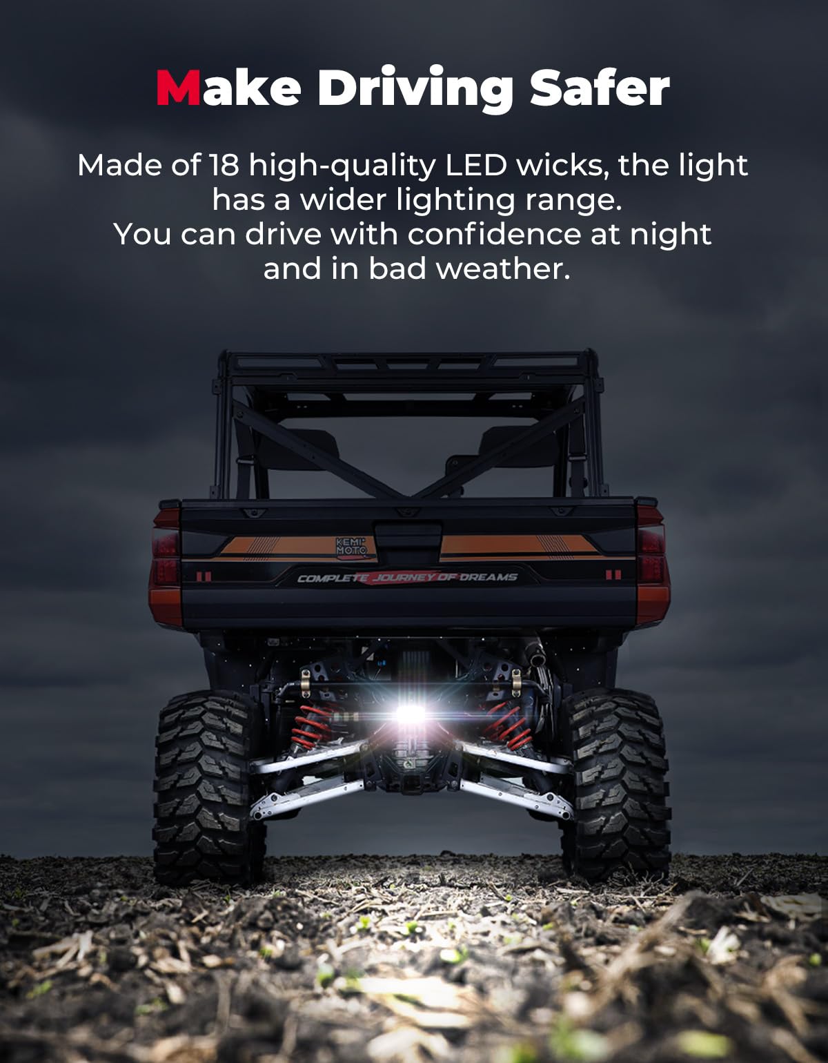 Photo of Upgraded Backup Light with Switch for Ranger XP 1000/Crew 2018-2024 by Kemimoto - Premium for UTVs / Side by Sides