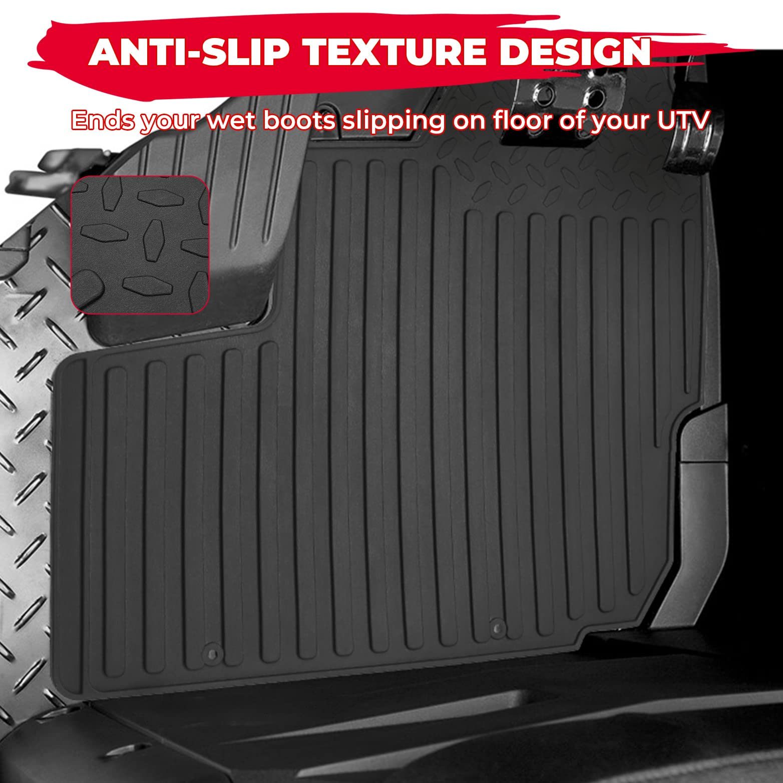 Photo of Floor Mats for Kawasaki Mule PRO MX by Kemimoto - Premium for UTVs / Side by Sides
