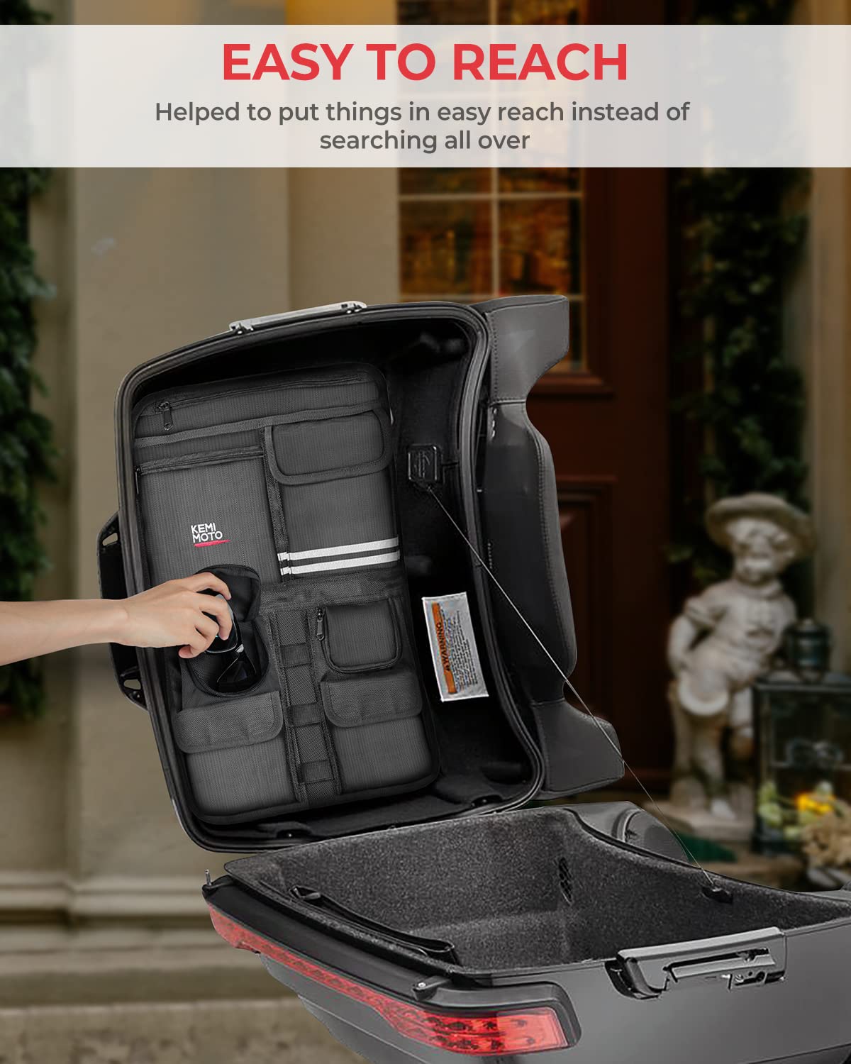 Photo of Tour Pack Lid Organizer for Road Glide Road King Electra Glide Street Glide Touring by Kemimoto - Premium for UTVs / Side by Sides