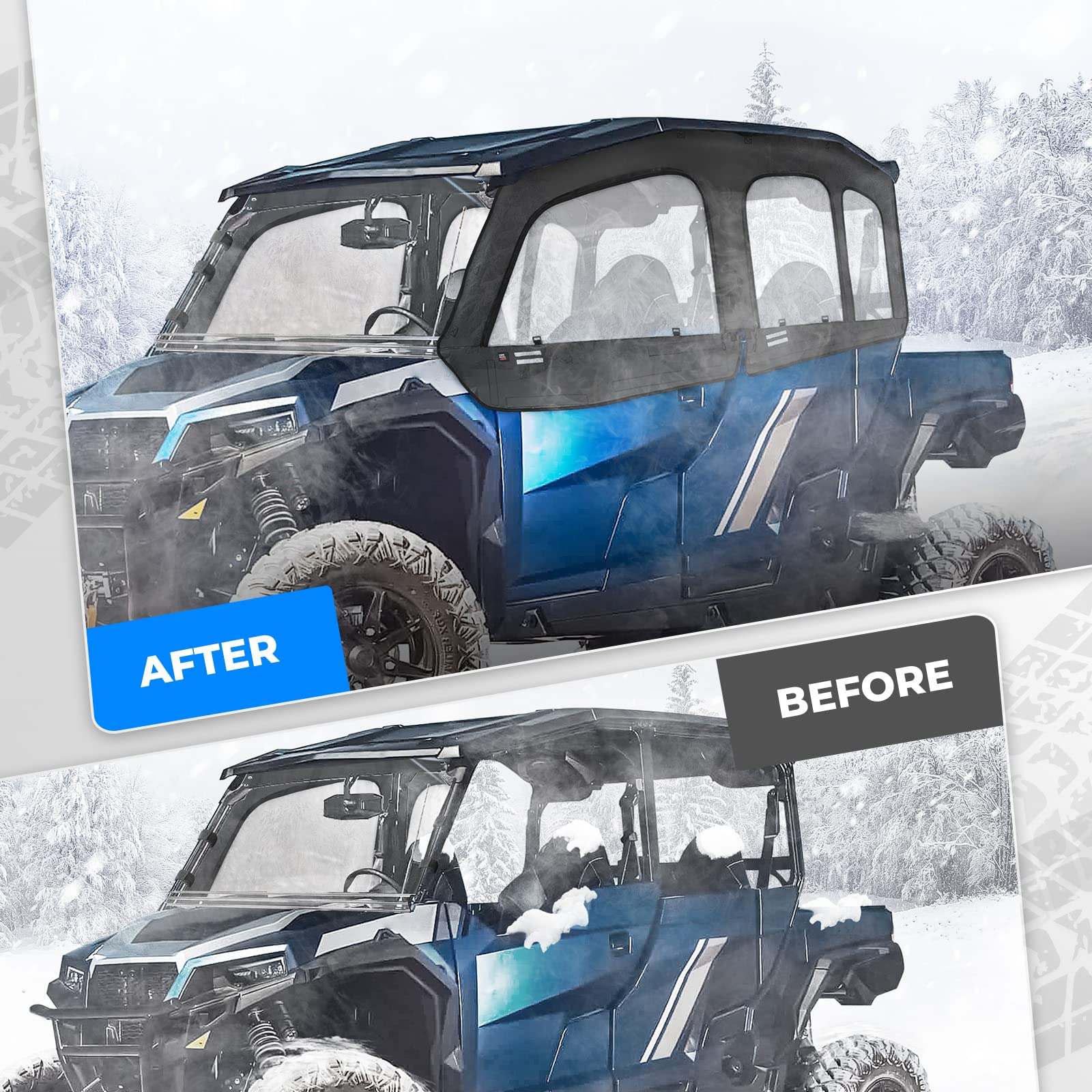 Photo of Soft Cab Enclosure Upper Doors for General XP 4 1000 by Kemimoto - Premium for UTVs / Side by Sides