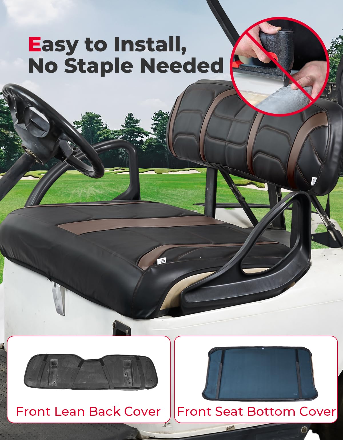 Photo of Seat Covers for EZGO TXT OEM Front Seats by Kemimoto - Premium for UTVs / Side by Sides