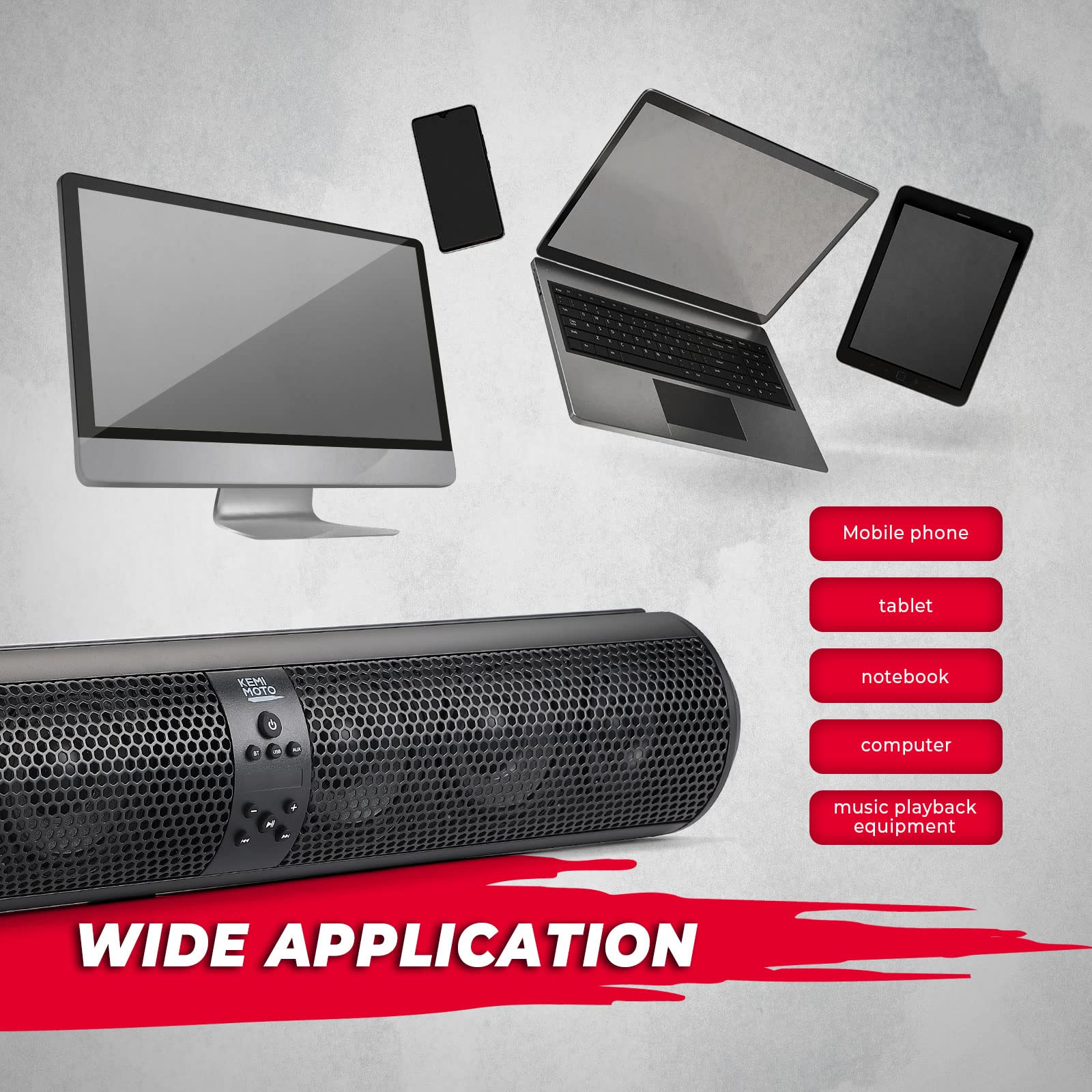 Photo of SxS UTV Sound Bar System Bluetooth Speaker 500W 28" Outdoor Marine Soundbars by Kemimoto - Premium for UTVs / Side by Sides