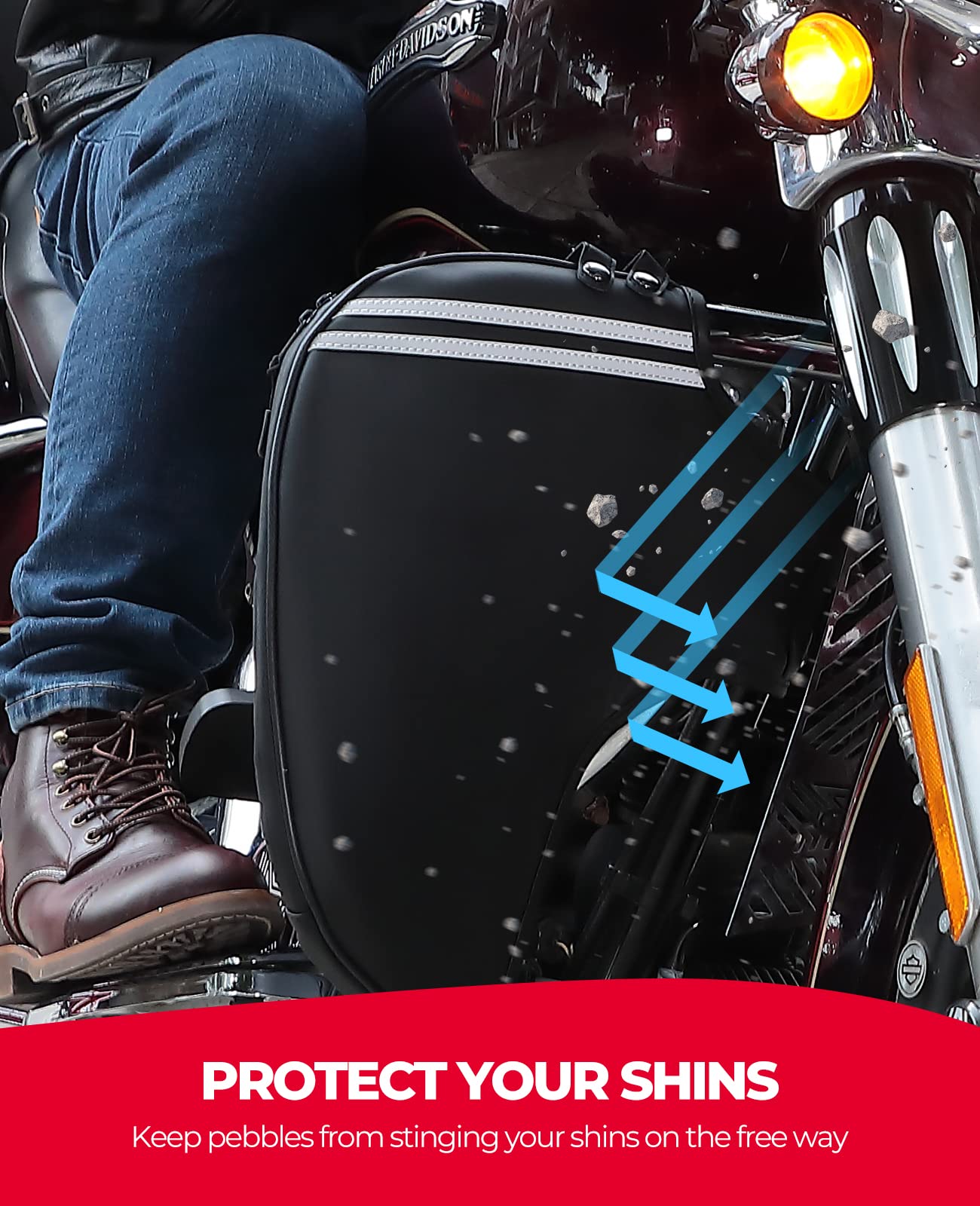 Photo of Motocycle Synthetic Leather Soft Lowers Chaps by Kemimoto - Premium for UTVs / Side by Sides