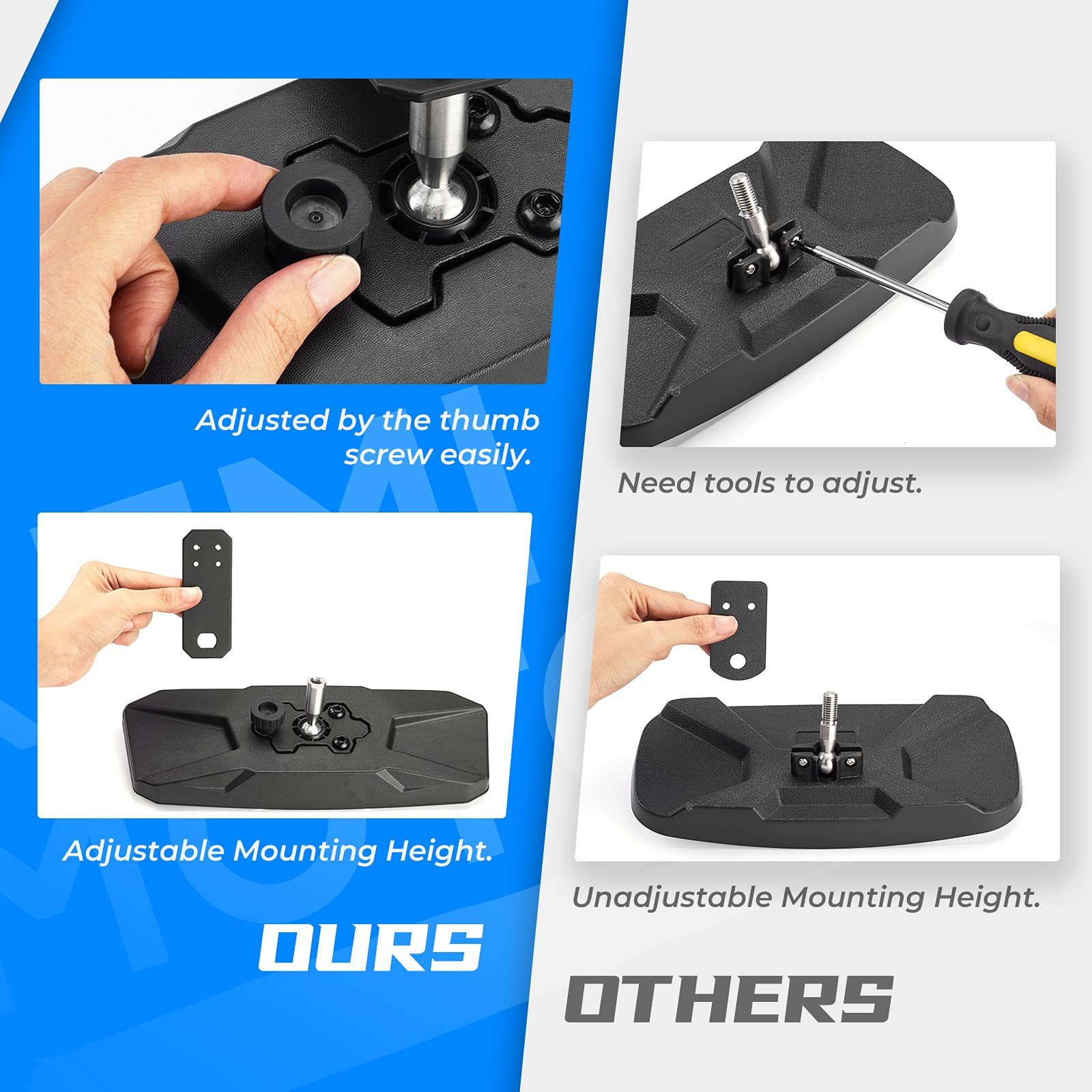 Photo of Rear View Mirror for Polaris Ranger 500/570/900 XP S/1000 XP by Kemimoto - Premium for UTVs / Side by Sides