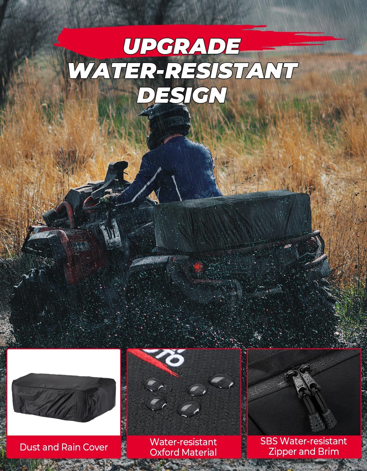 Photo of Universal 74L Large ATV Cargo Bag with Cooler Bag by Kemimoto - Premium for UTVs / Side by Sides