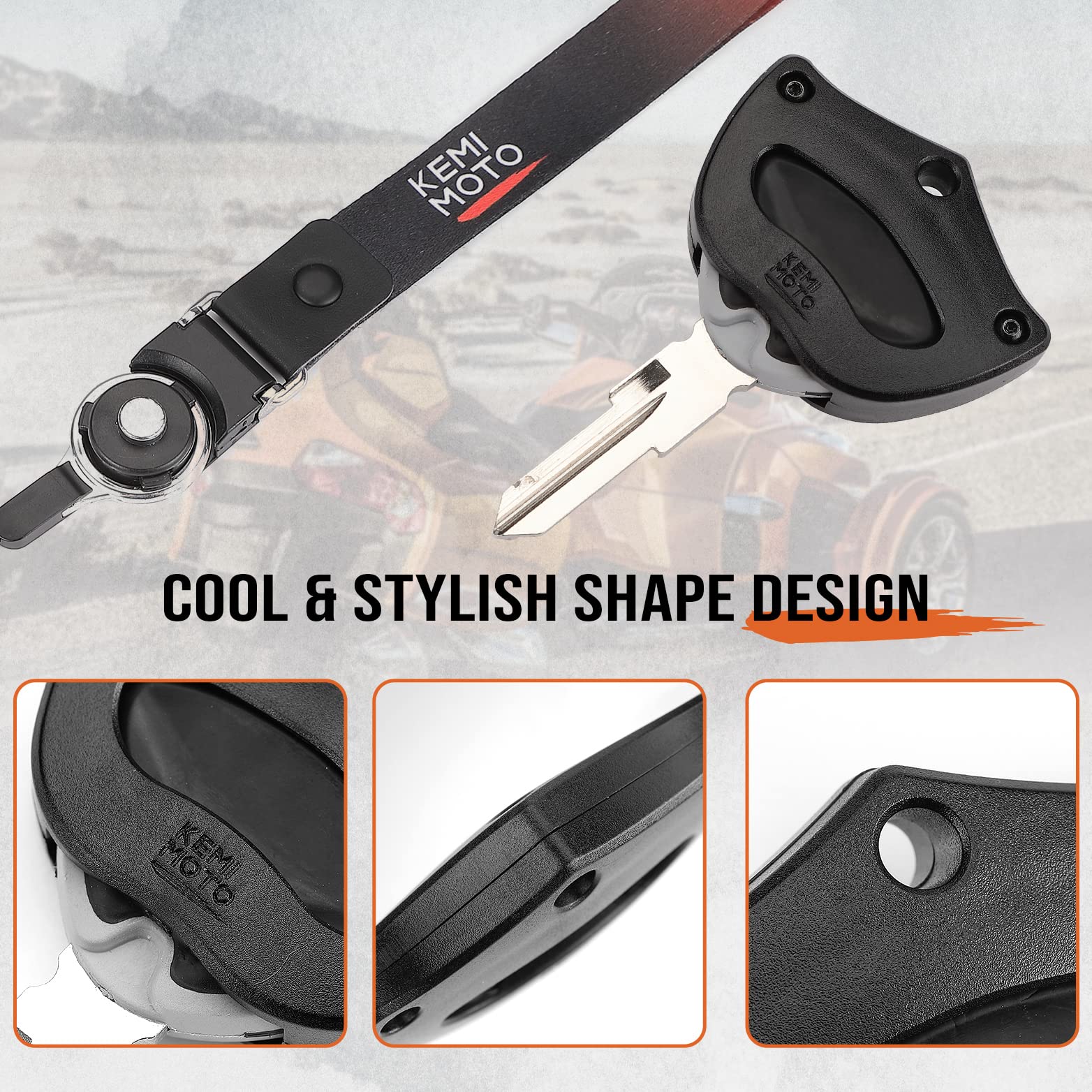 Photo of Key Holder With Lanyard Fit Can-Am Spyder by Kemimoto - Premium for UTVs / Side by Sides