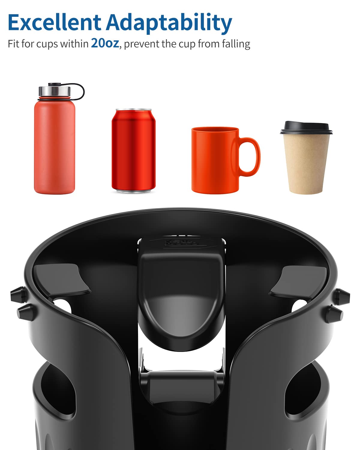 Photo of Suction Cup Holder with Tongue Depressor 90-Degree Adjustable by Kemimoto - Premium for UTVs / Side by Sides