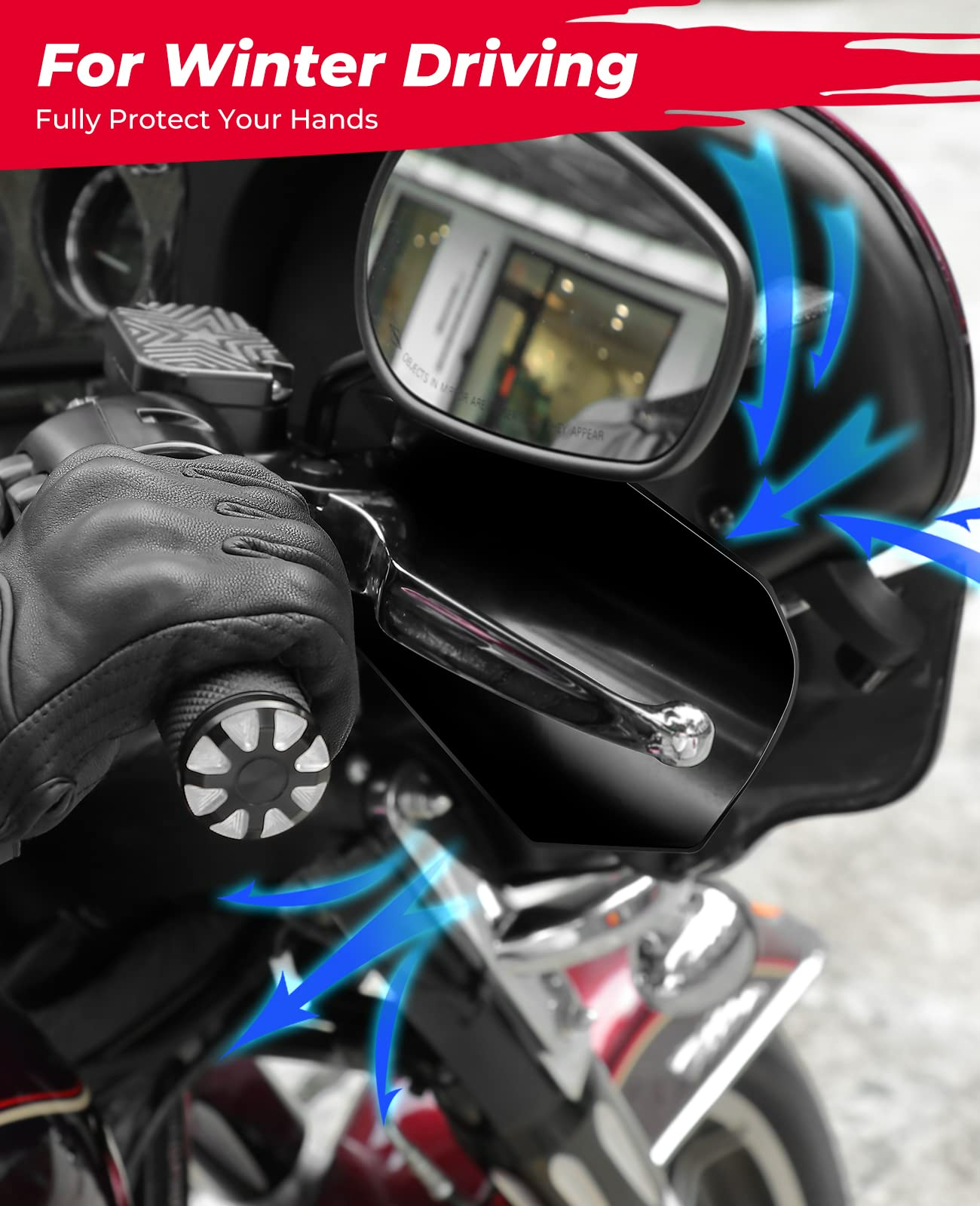 Photo of Motorcycle Handguard Shield 2 Pack for Harley by Kemimoto - Premium for UTVs / Side by Sides