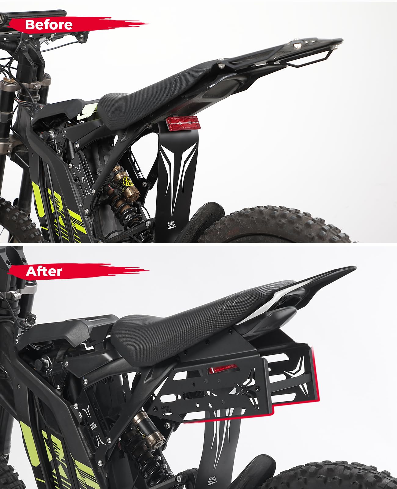 Photo of Motorcycle Side Racks Saddlebag Support Racks for Sur-Ron Light Bee by Kemimoto - Premium for UTVs / Side by Sides