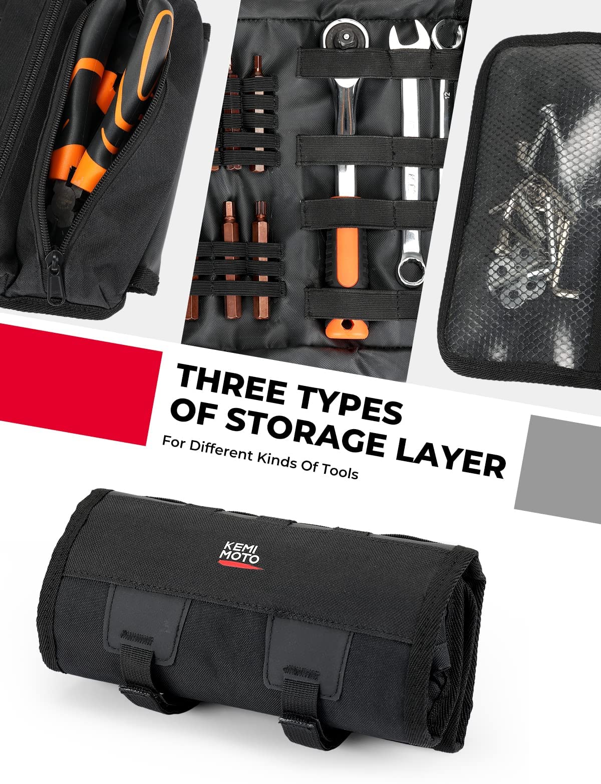 Photo of Tool Bag for Motorcycles Softail Dyna Sportster by Kemimoto - Premium for UTVs / Side by Sides