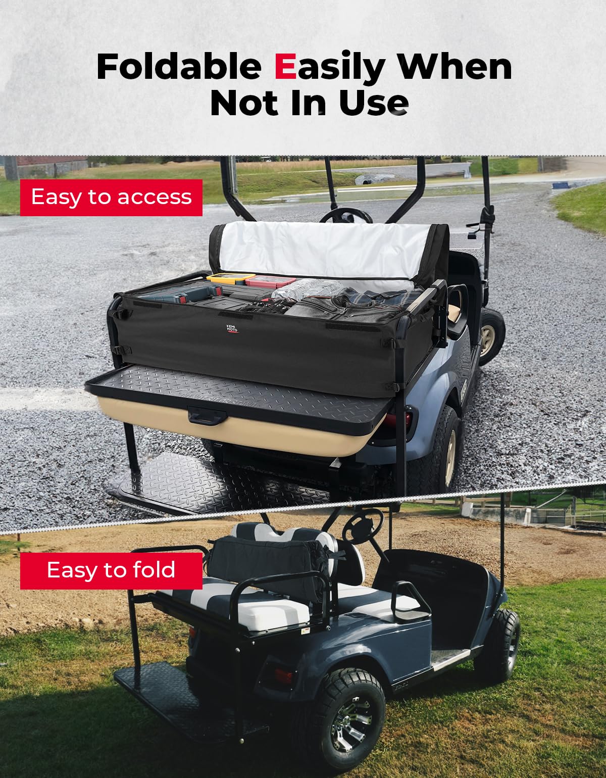 Photo of Storage Bag for Club Car, EZGO, Drive, Kandi Electric Golf Carts by Kemimoto - Premium for UTVs / Side by Sides