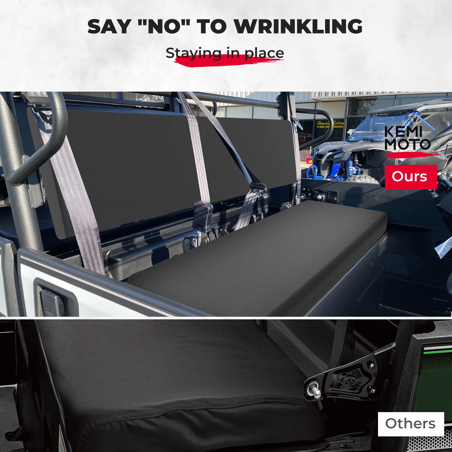 Photo of Front Bench Seat Cover for Kawasaki Mule by Kemimoto - Premium for UTVs / Side by Sides